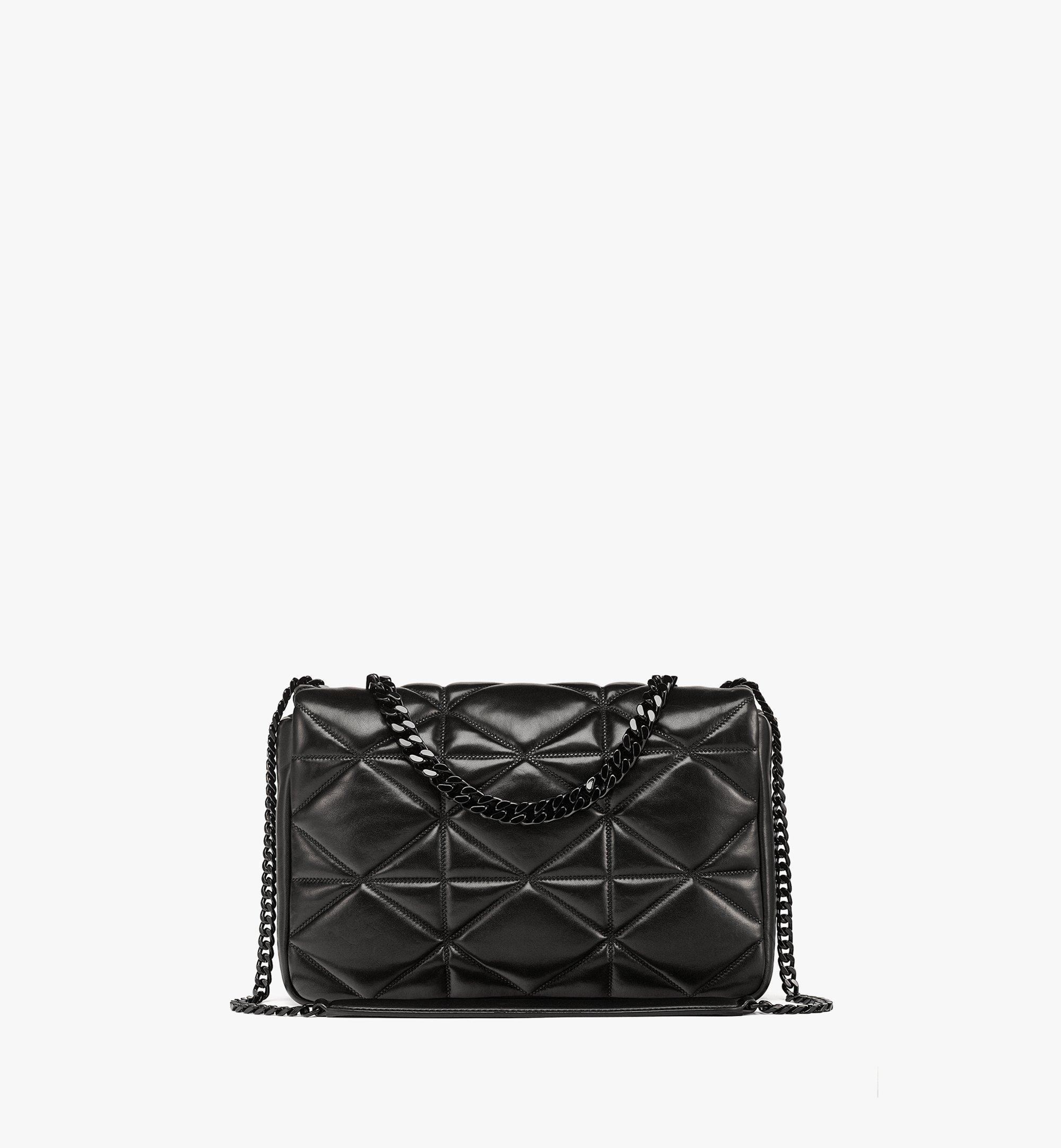 MCM Travia Shoulder Bag in Cloud Quilted Leather Black MWSCALM02BK001 Alternate View 3