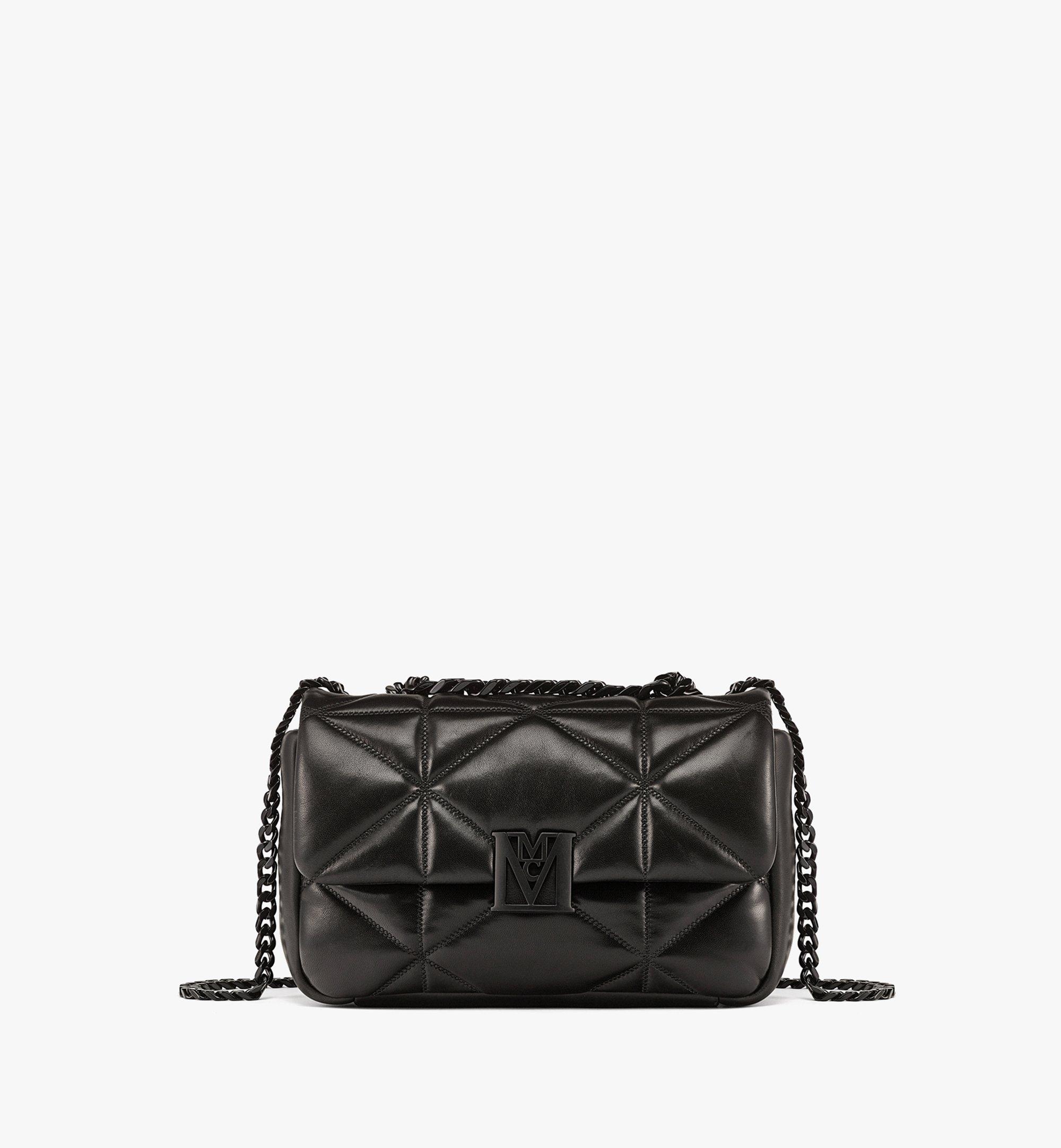 MCM Sac porté épaule Travia en cuir matelassé Cloud Black MWSCALM03BK001 Plus de photos 1