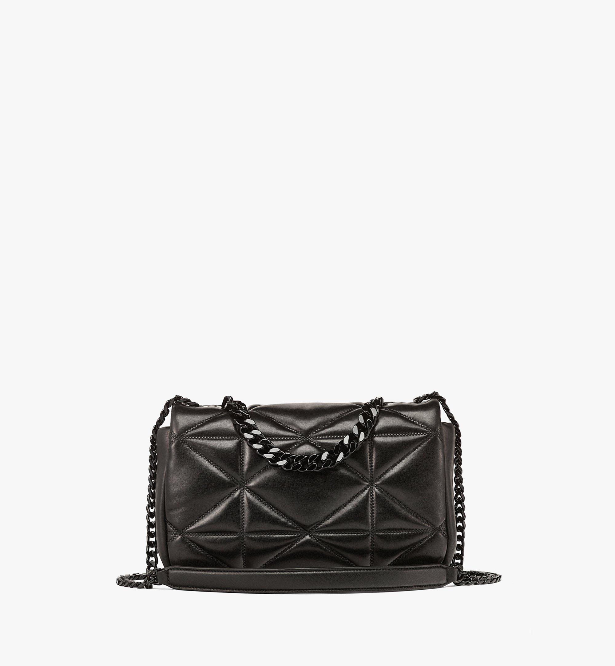 MCM Sac porté épaule Travia en cuir matelassé Cloud Black MWSCALM03BK001 Plus de photos 3