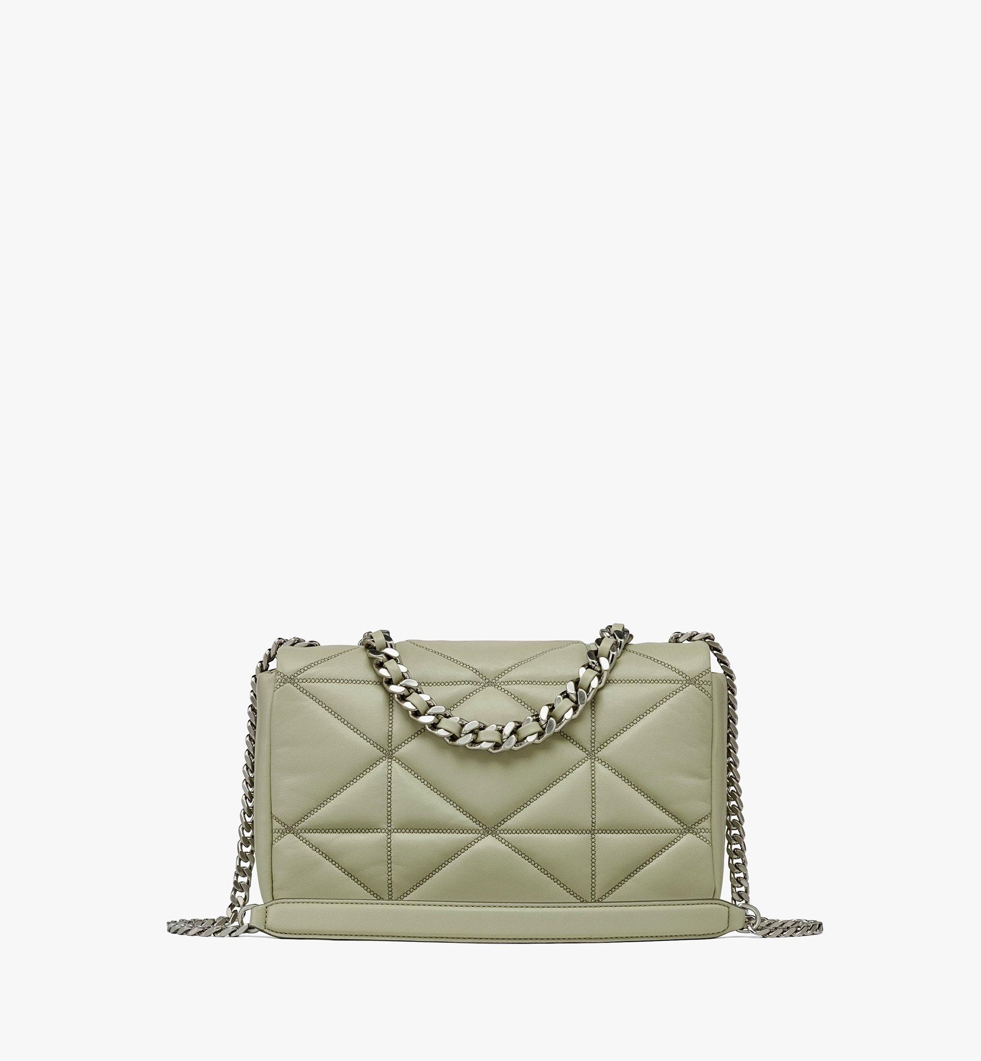 MCM Travia Shoulder Bag in Cloud Quilted Leather Green MWSCALM03J3001 Alternate View 3