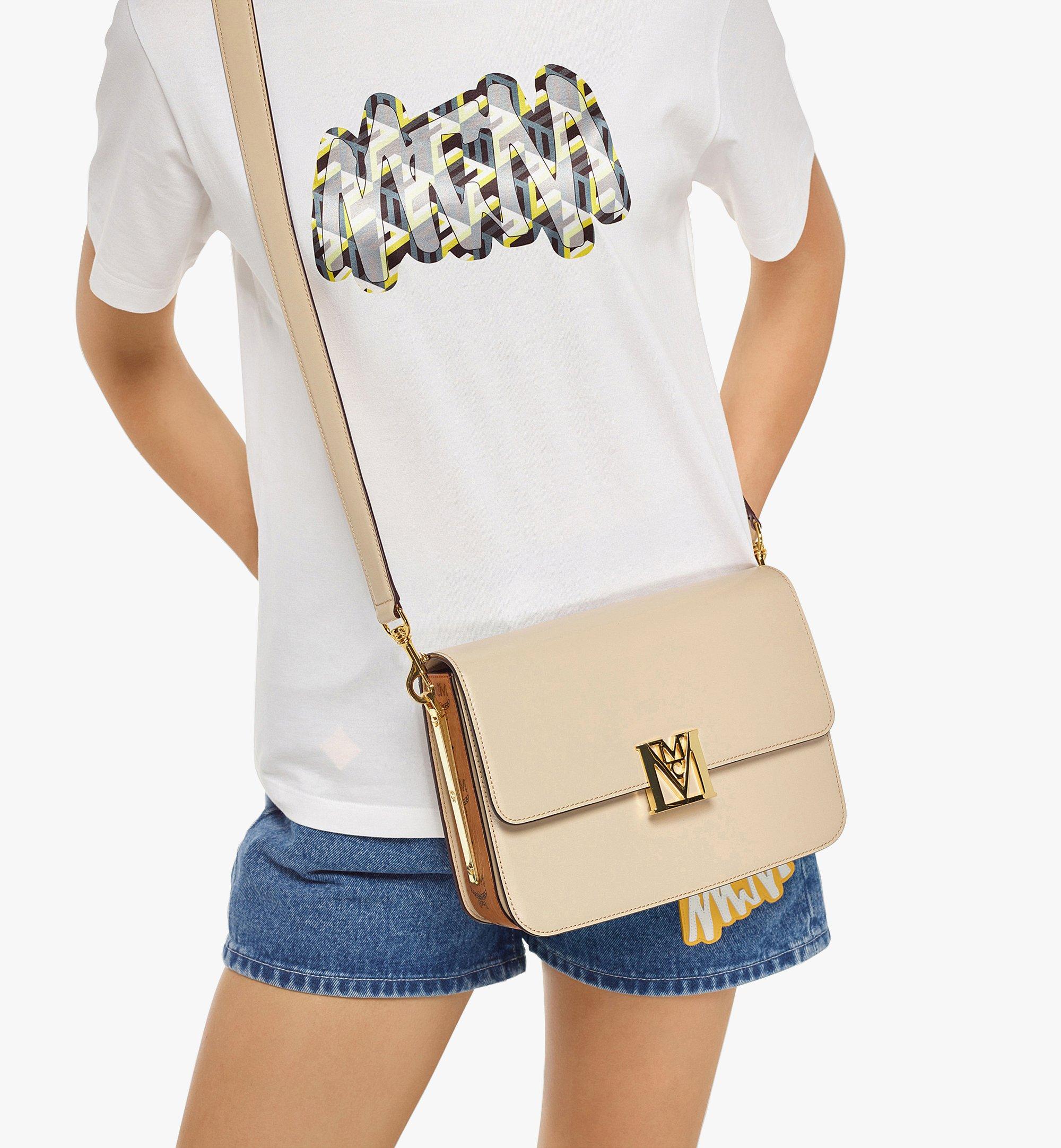 Small Travia Shoulder Bag in Visetos Leather Mix Beige MCM ®US