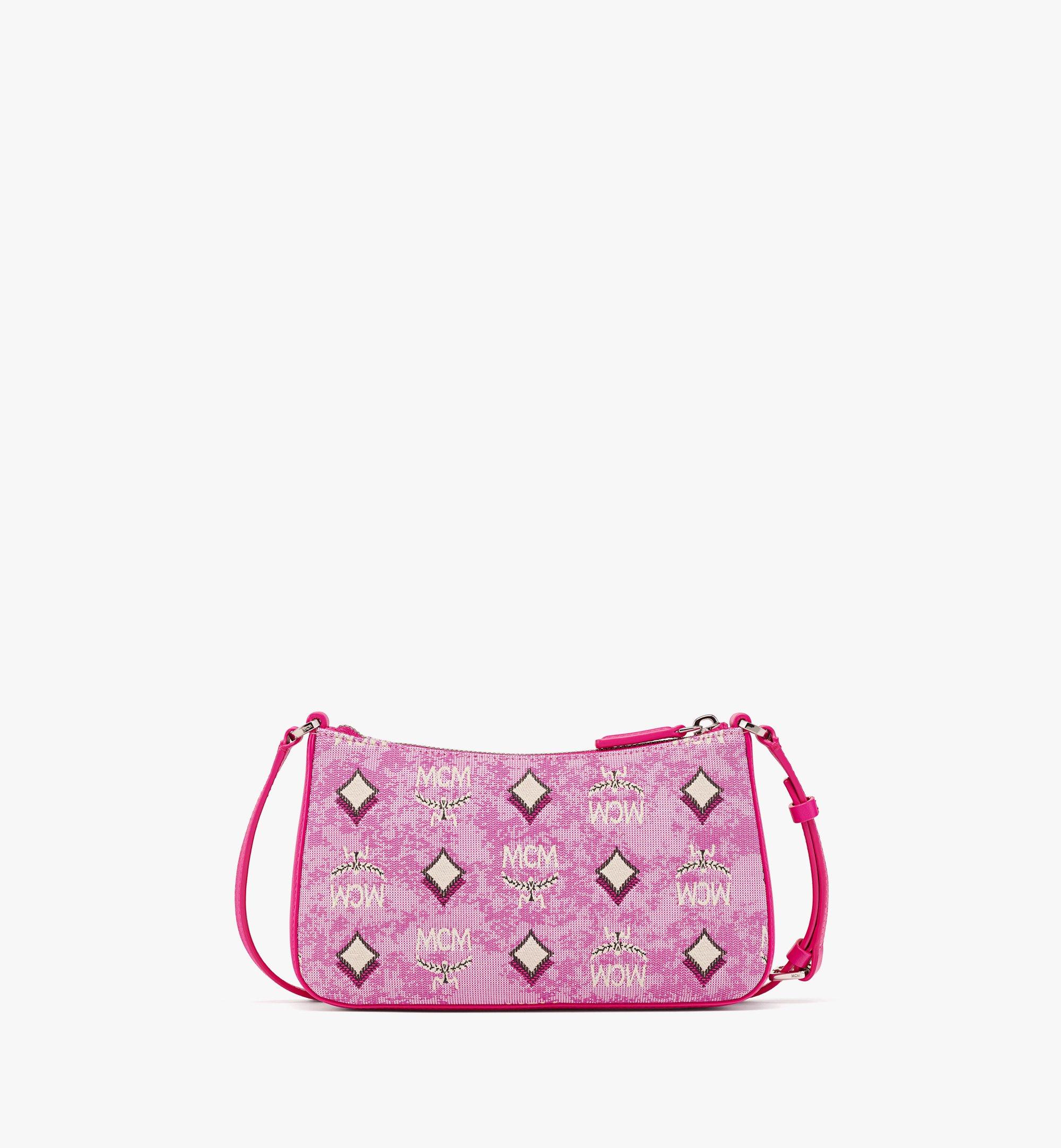 MCM Aren Shoulder Bag in Vintage Monogram Jacquard Pink MWSCATA01PK001 Alternate View 3