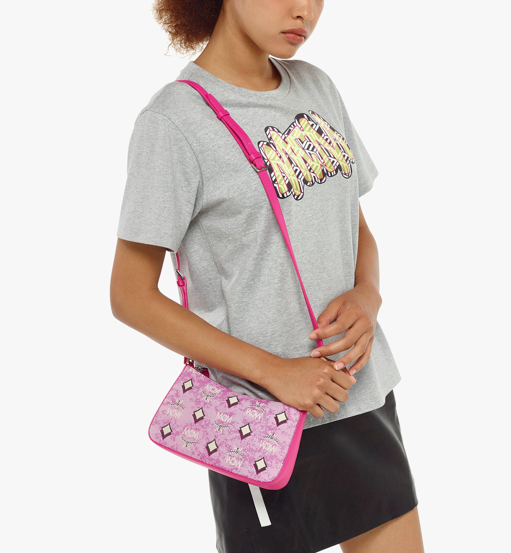 Mini Aren Shoulder Bag in Vintage Monogram Jacquard Pink MCM ®DE