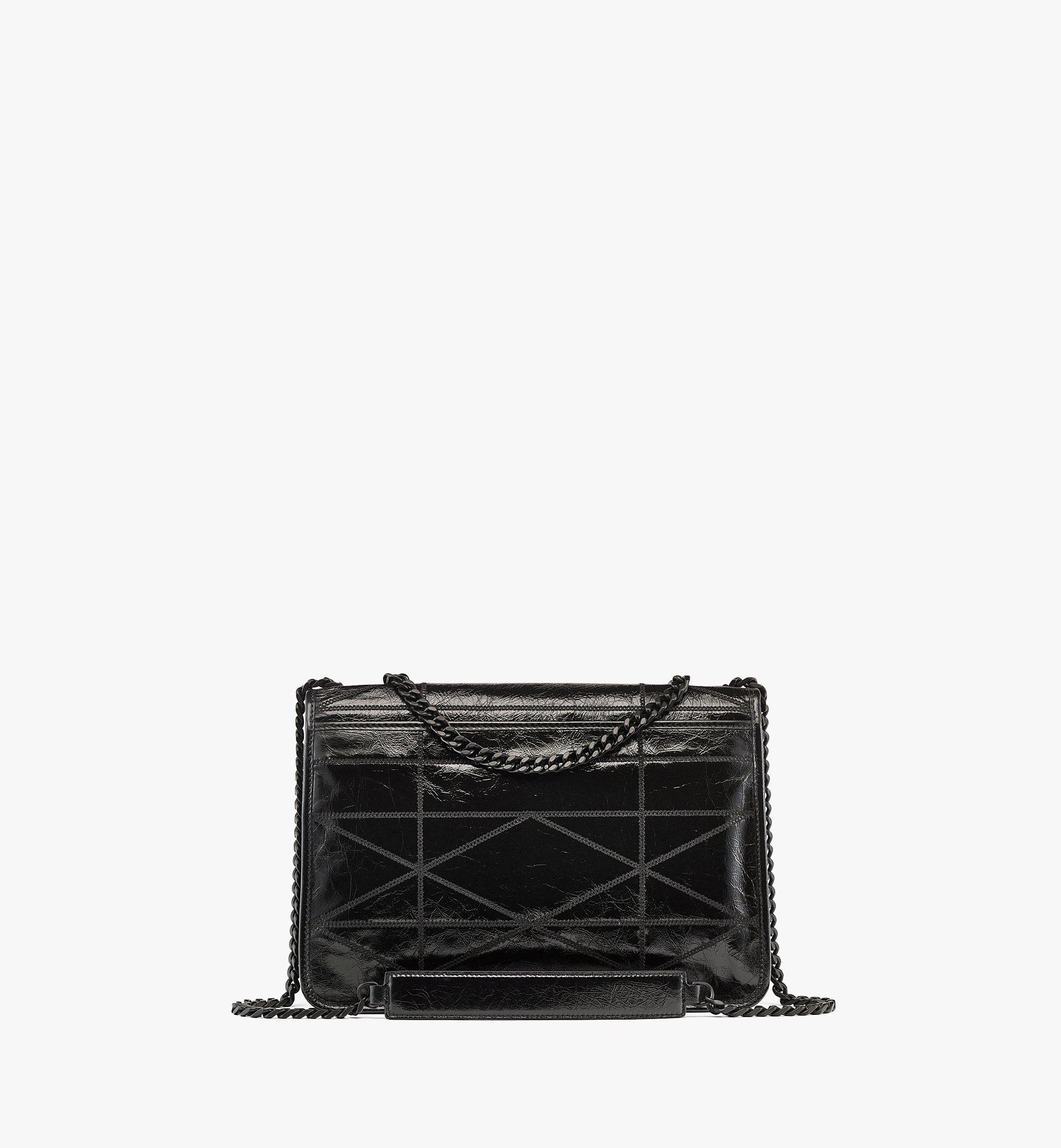 Large Travia Quilted Shoulder Bag in Crushed Leather Black | MCM ®US