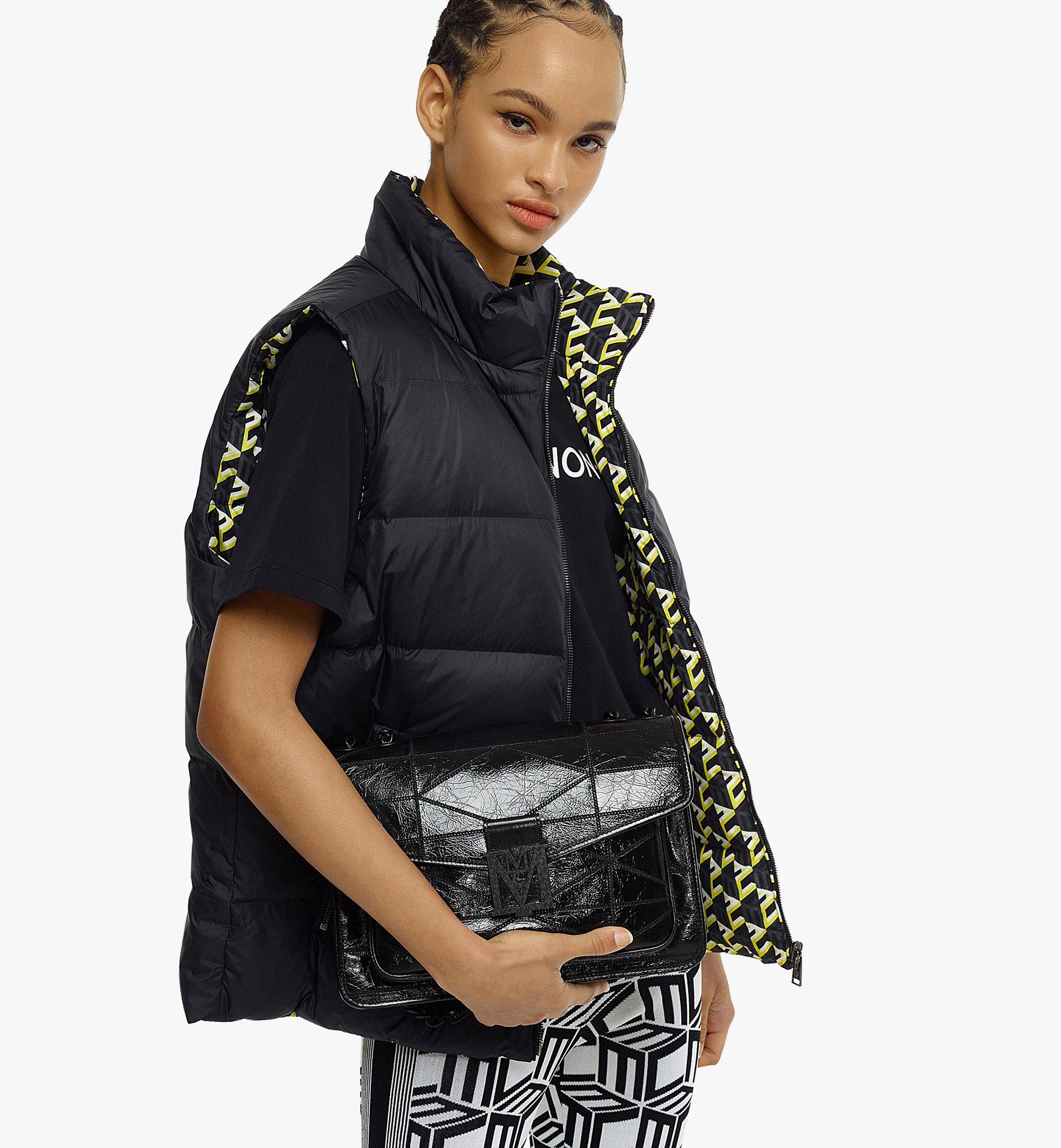 Black Quilted Puffer Zip Sac