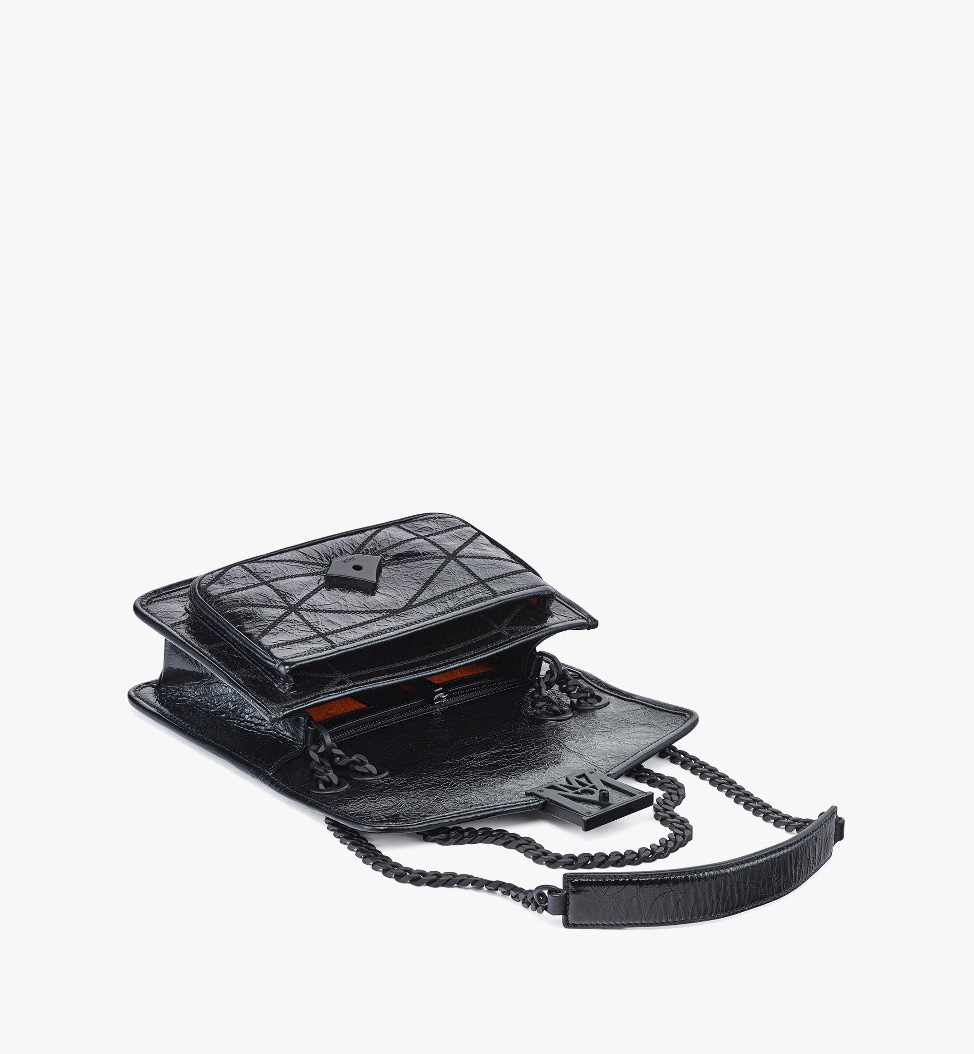 MCM Travia Quilted Shoulder Bag in Crushed Leather Black MWSCSLM03BK001 Alternate View 2