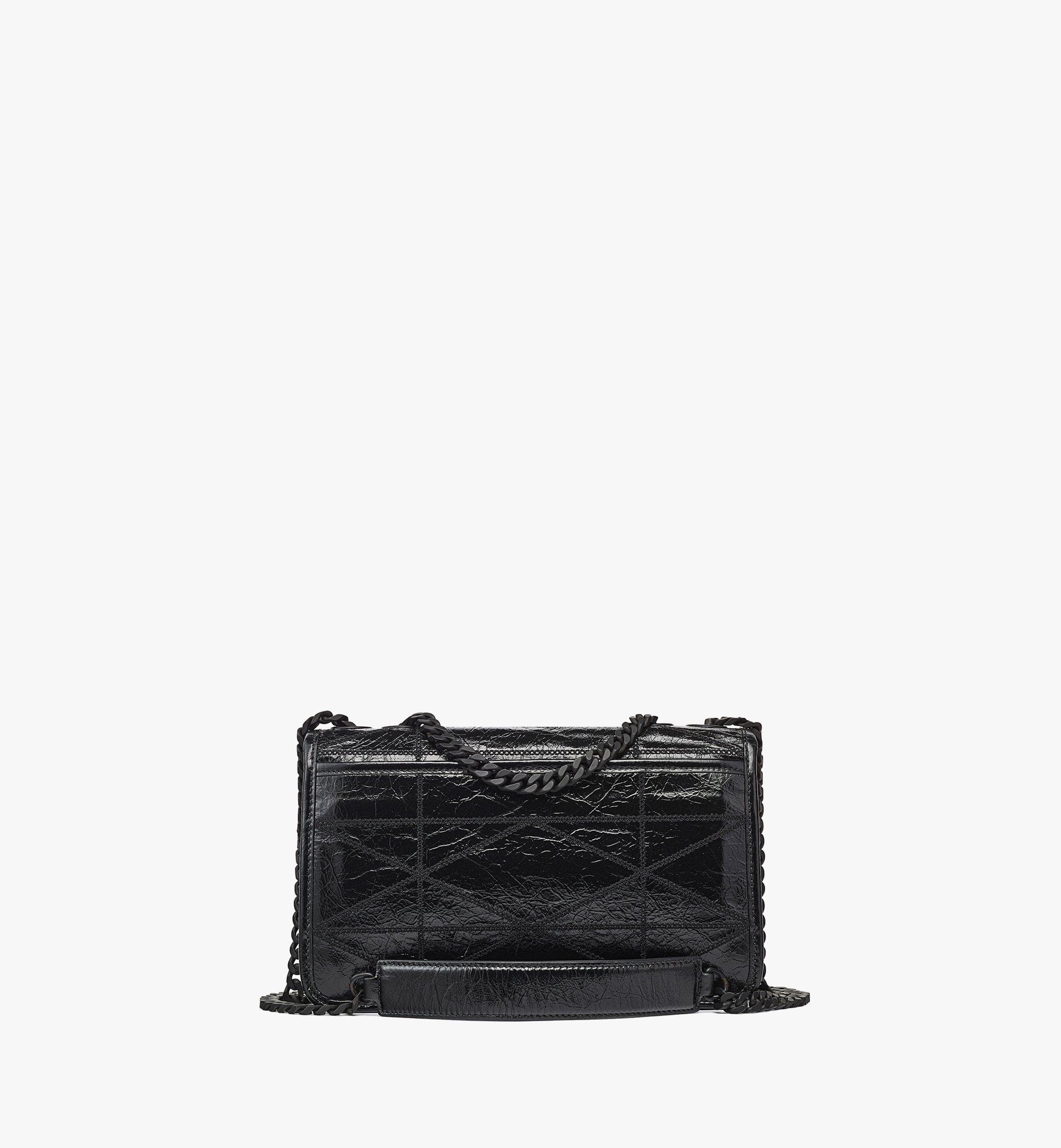 MCM Travia Quilted Shoulder Bag in Crushed Leather Black MWSCSLM03BK001 Alternate View 3