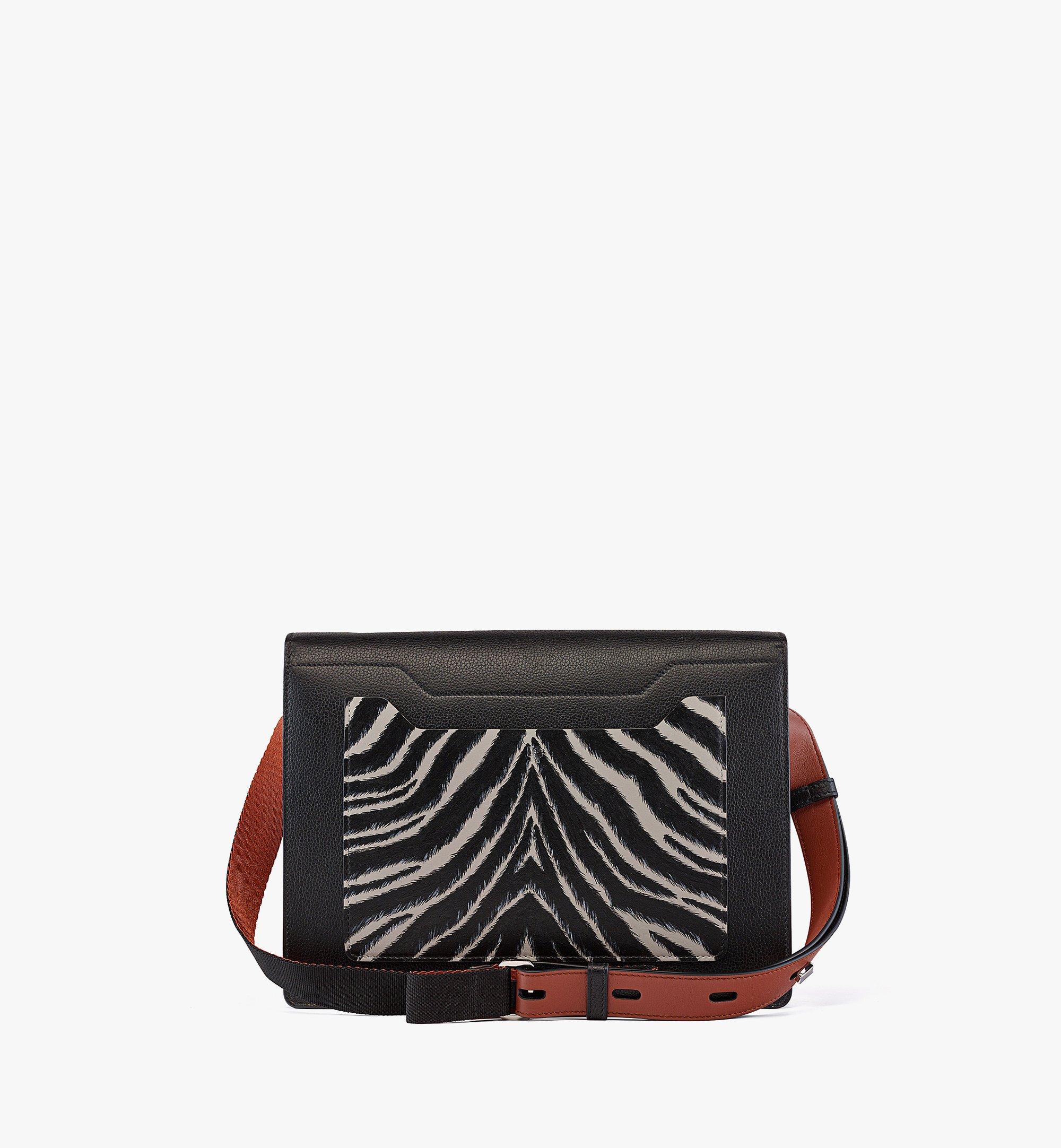 MCM Upcycling Project Tiger Milano Shoulder Bag in Calf Leather Black MWSCSUP01BK001 Alternate View 3