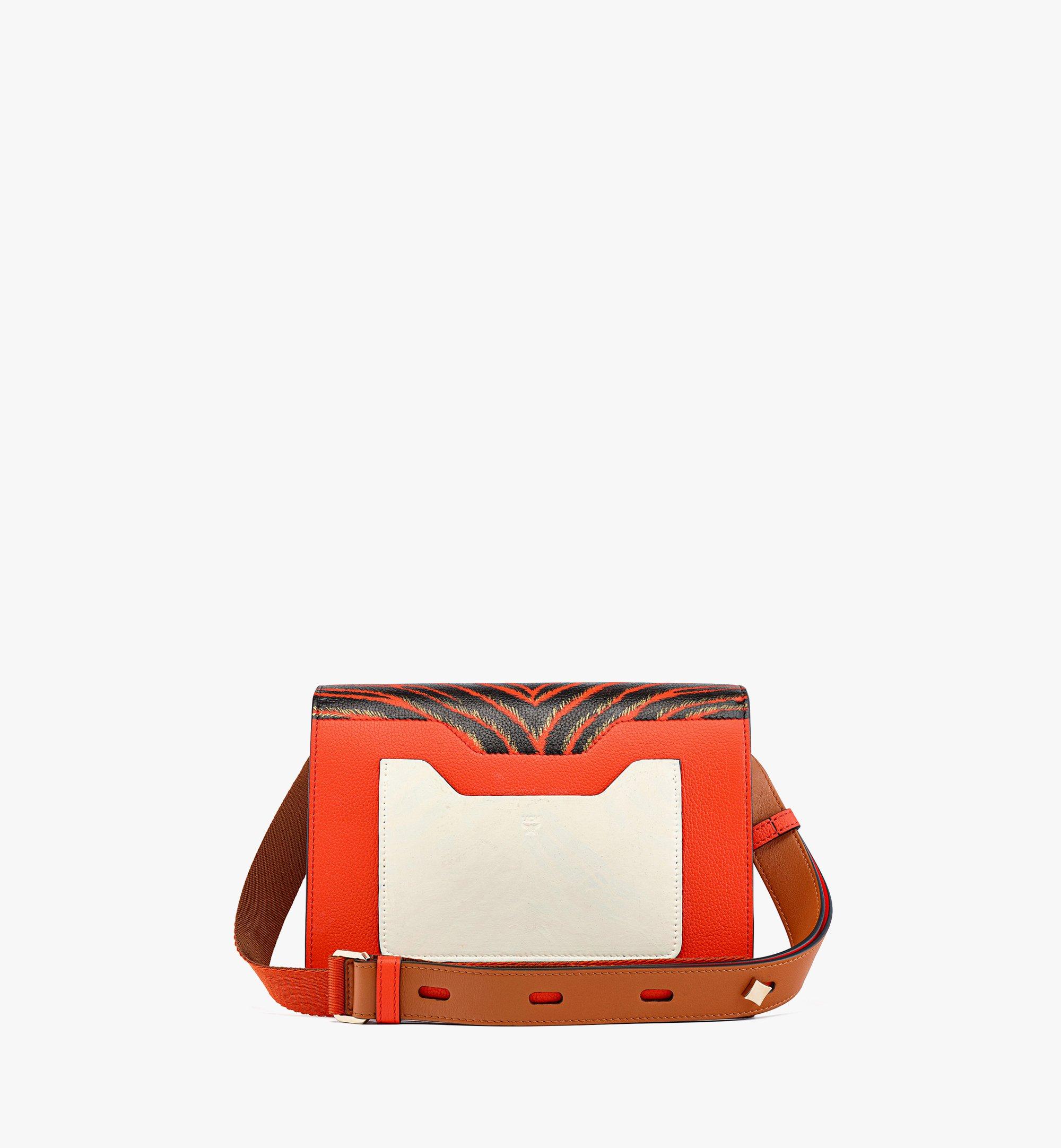 MCM Upcycling Project Tiger Milano Shoulder Bag in Calf Leather Orange MWSCSUP02OI001 Alternate View 3