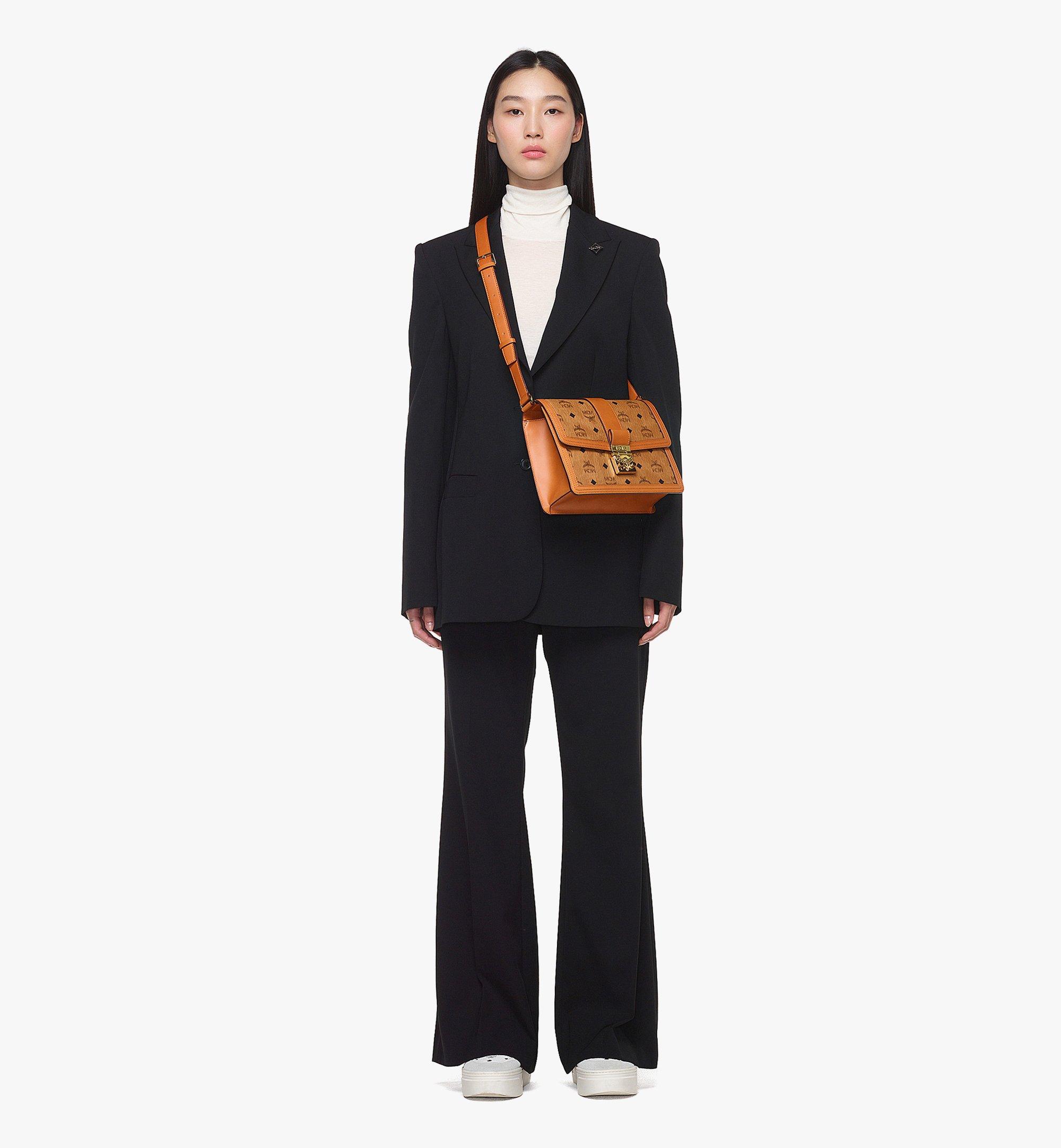 Medium Tracy Shoulder Bag in Visetos Cognac