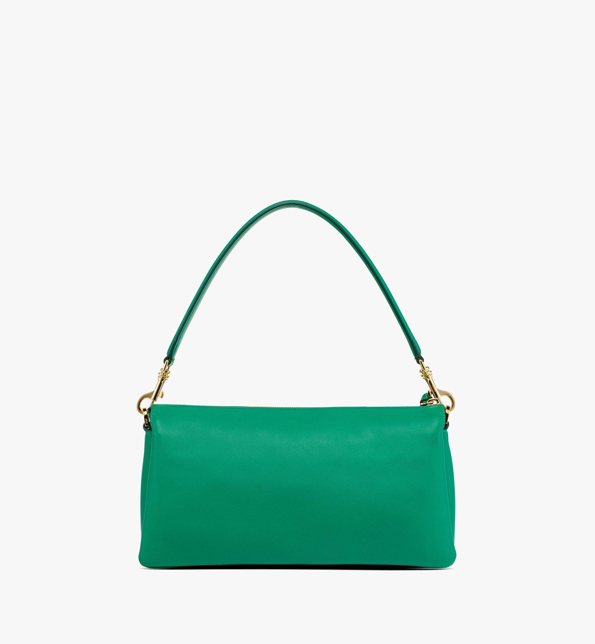 Mcm Small Travia Leather Shoulder Bag - Green