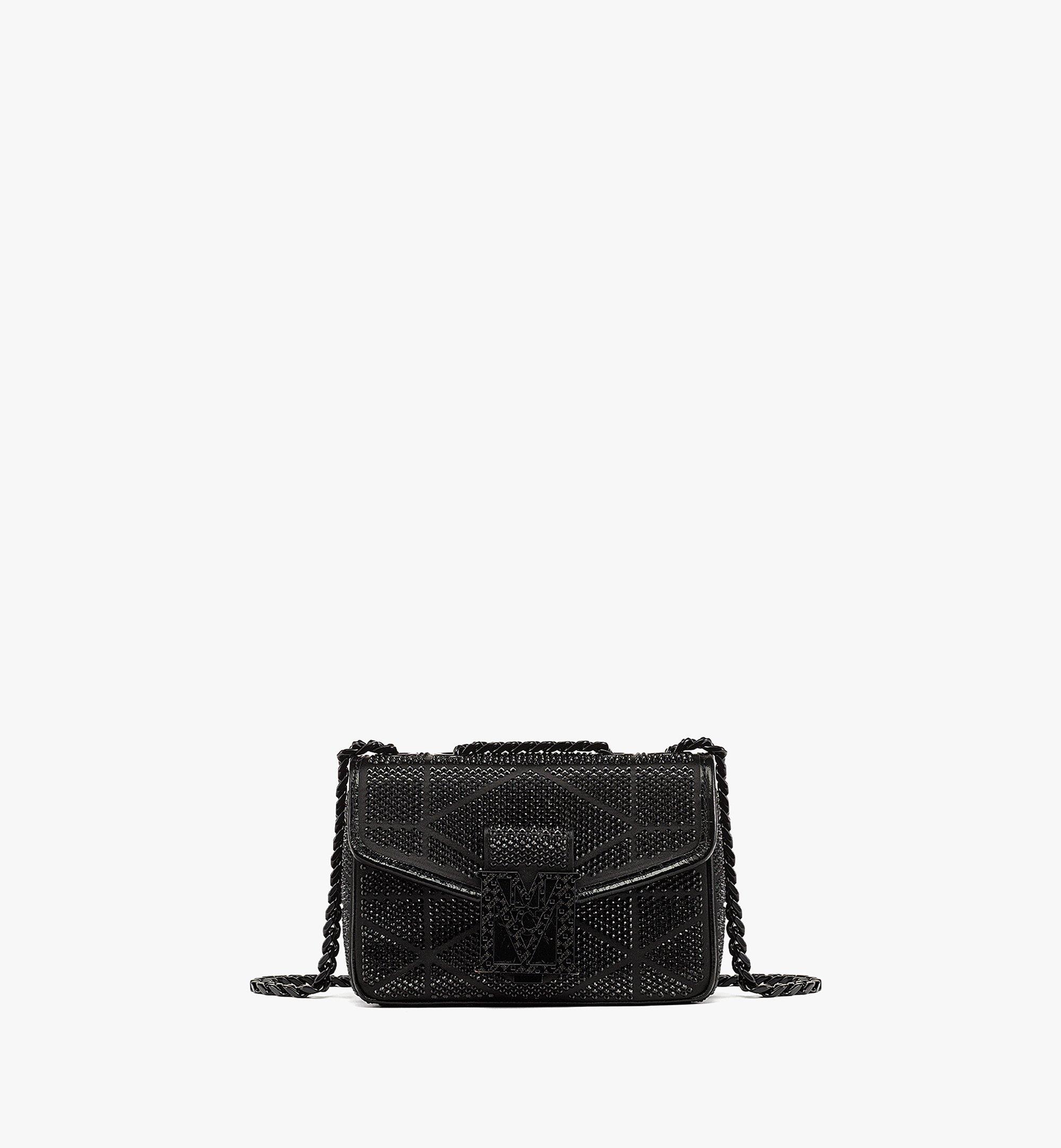 Mini Travia Quilted Shoulder Bag in Crystal Satin Nylon Black | MCM ®TH