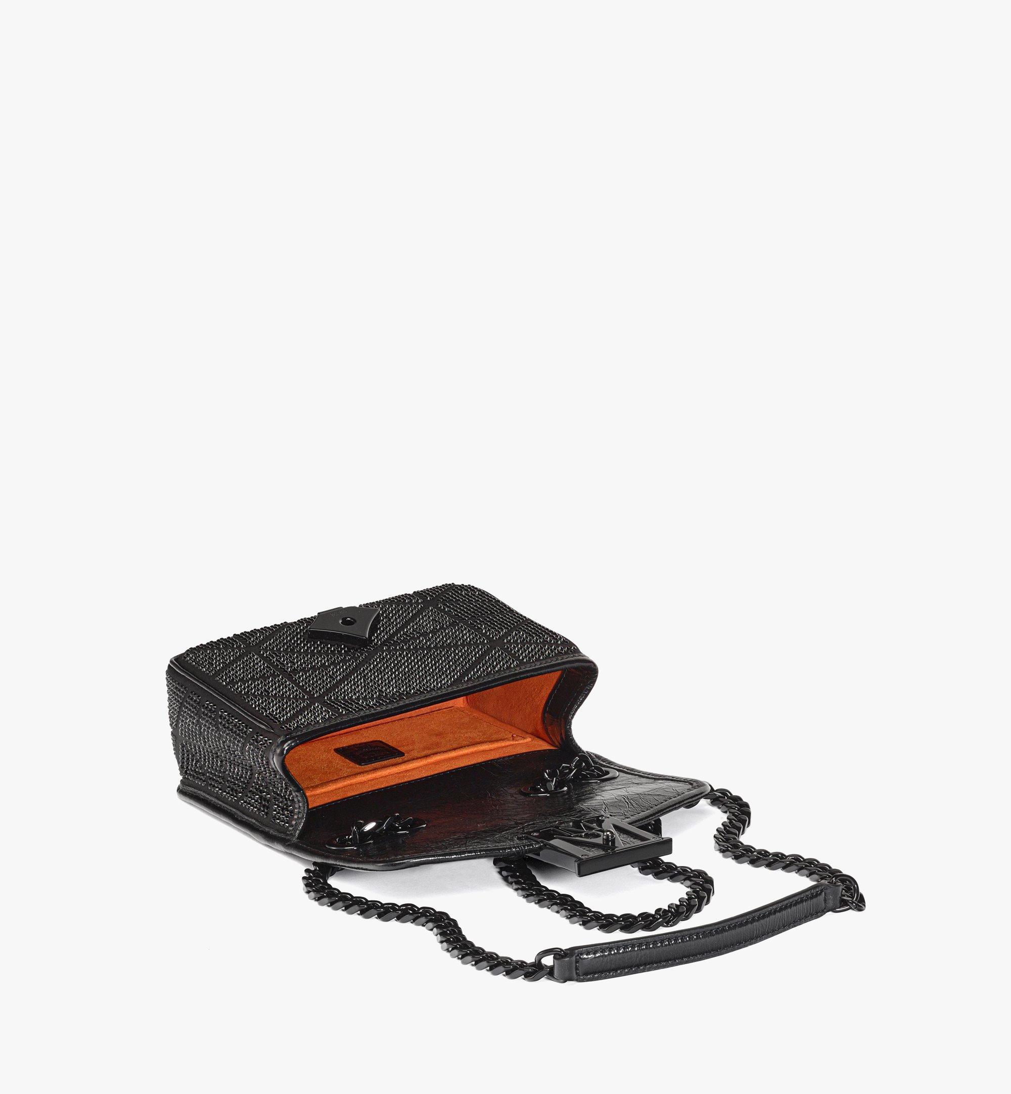 MCM Travia Quilted Shoulder Bag in Crystal Satin Nylon Black MWSDALM02BK001 Alternate View 2