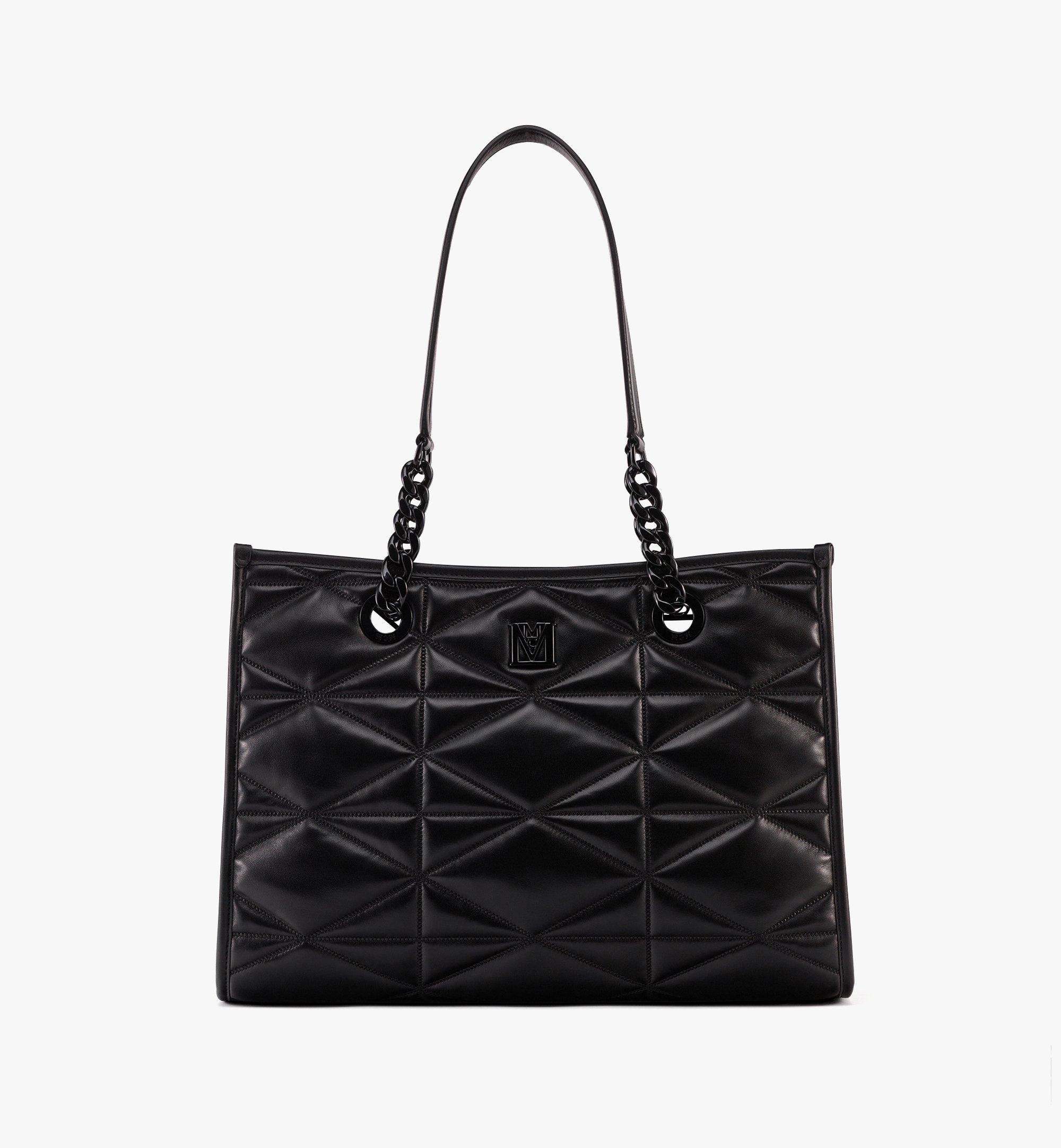 Large Travia Shoulder Bag in Cloud Quilted Lamb Leather Black