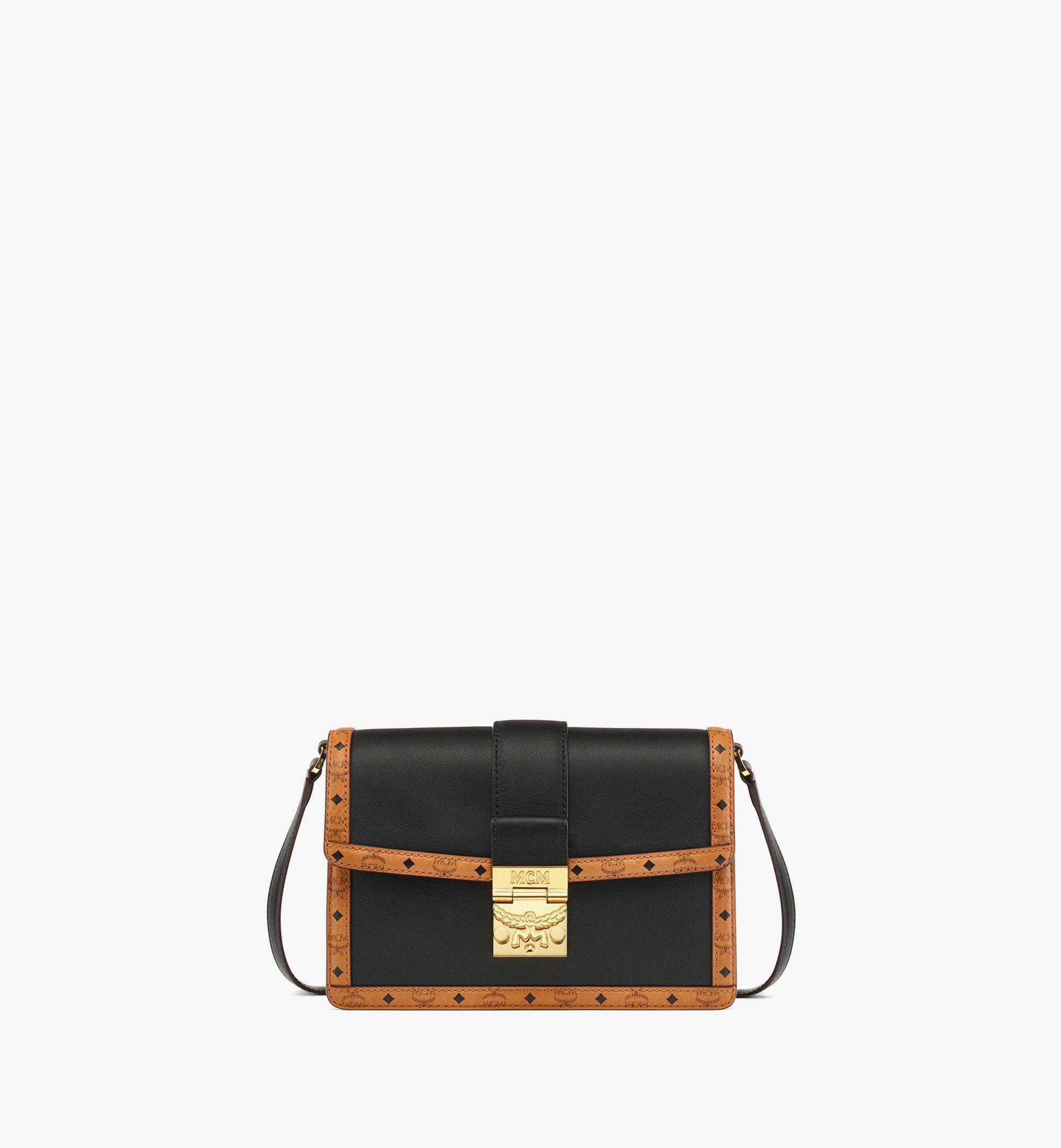 MCM Tracy Shoulder Bag in Leather Visetos Mix Black MWSDSXT02BK001 Alternate View 1