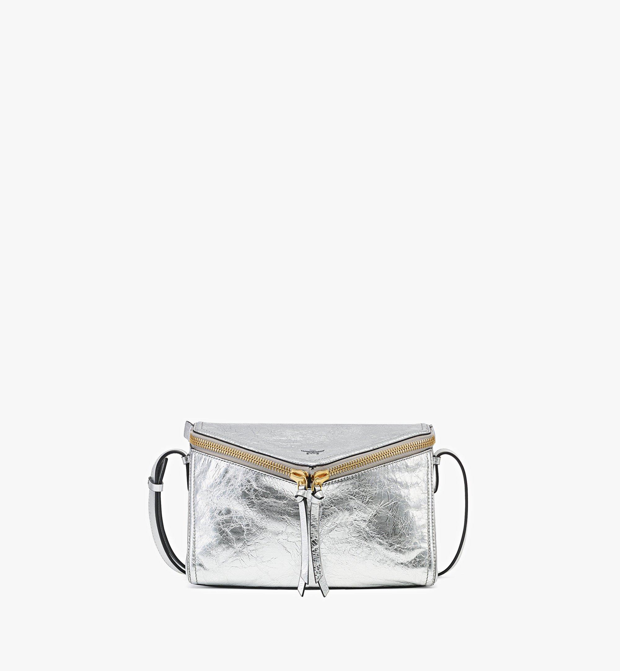 Diamant 3D Schultertasche aus Kalbsleder in Metallic-Optik