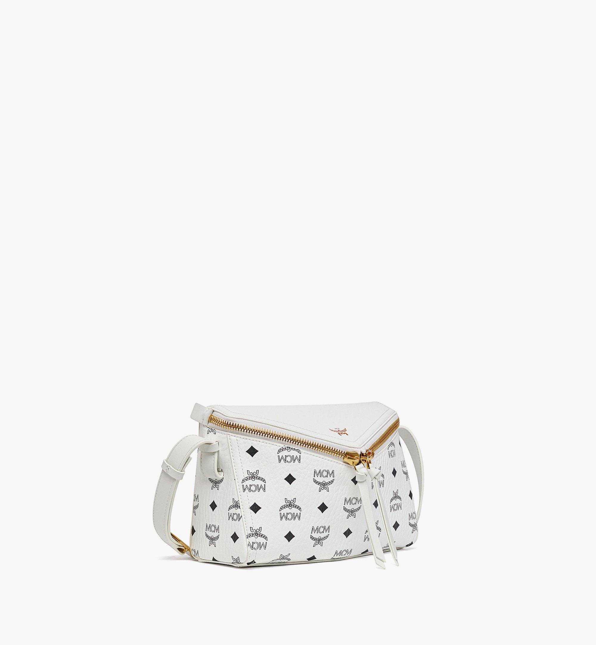 MCM Diamant 3D Shoulder Bag in Visetos Leather Mix White MWSEAAK04WT001 Alternate View 1