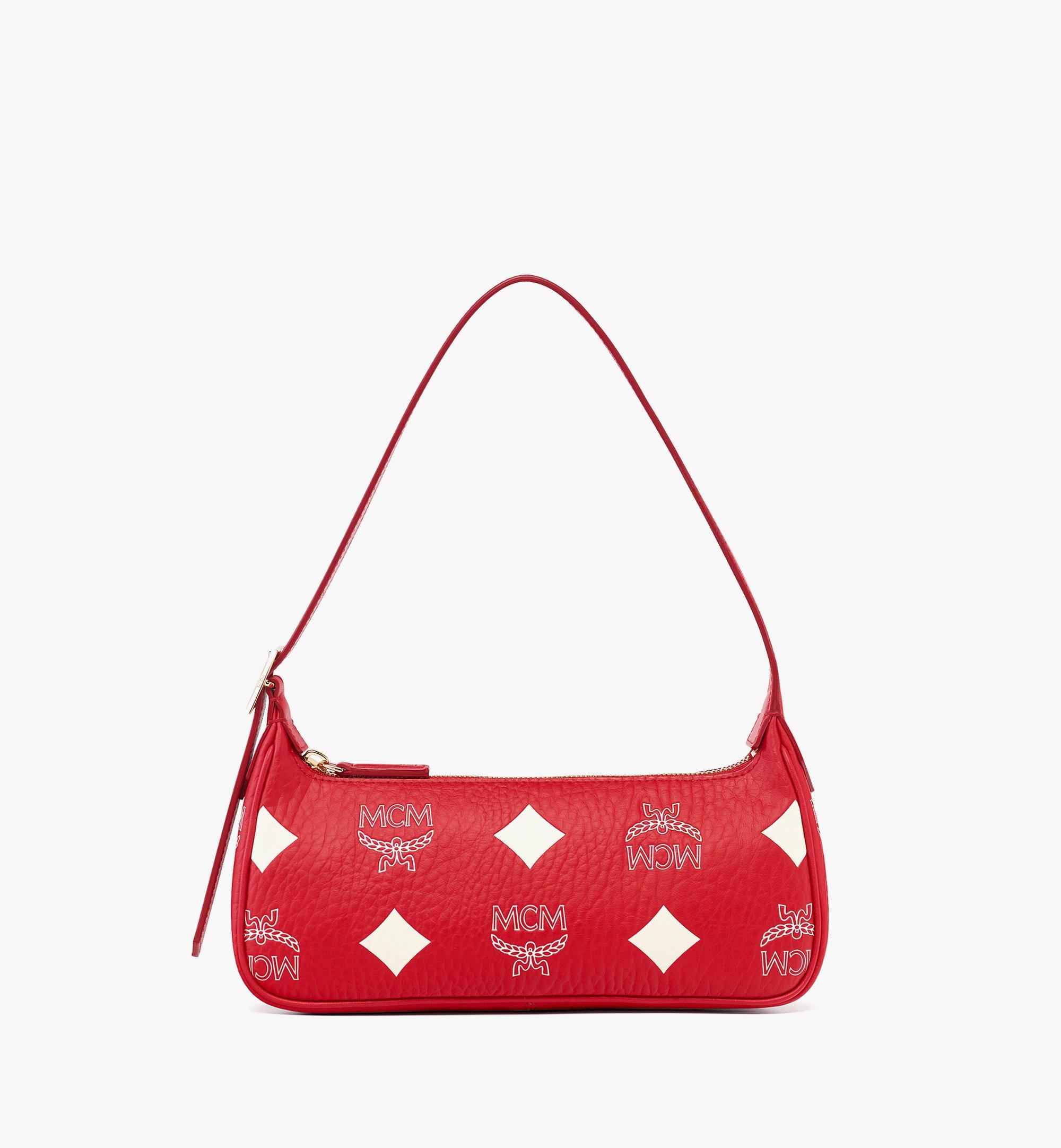 Small red mcm purse sale