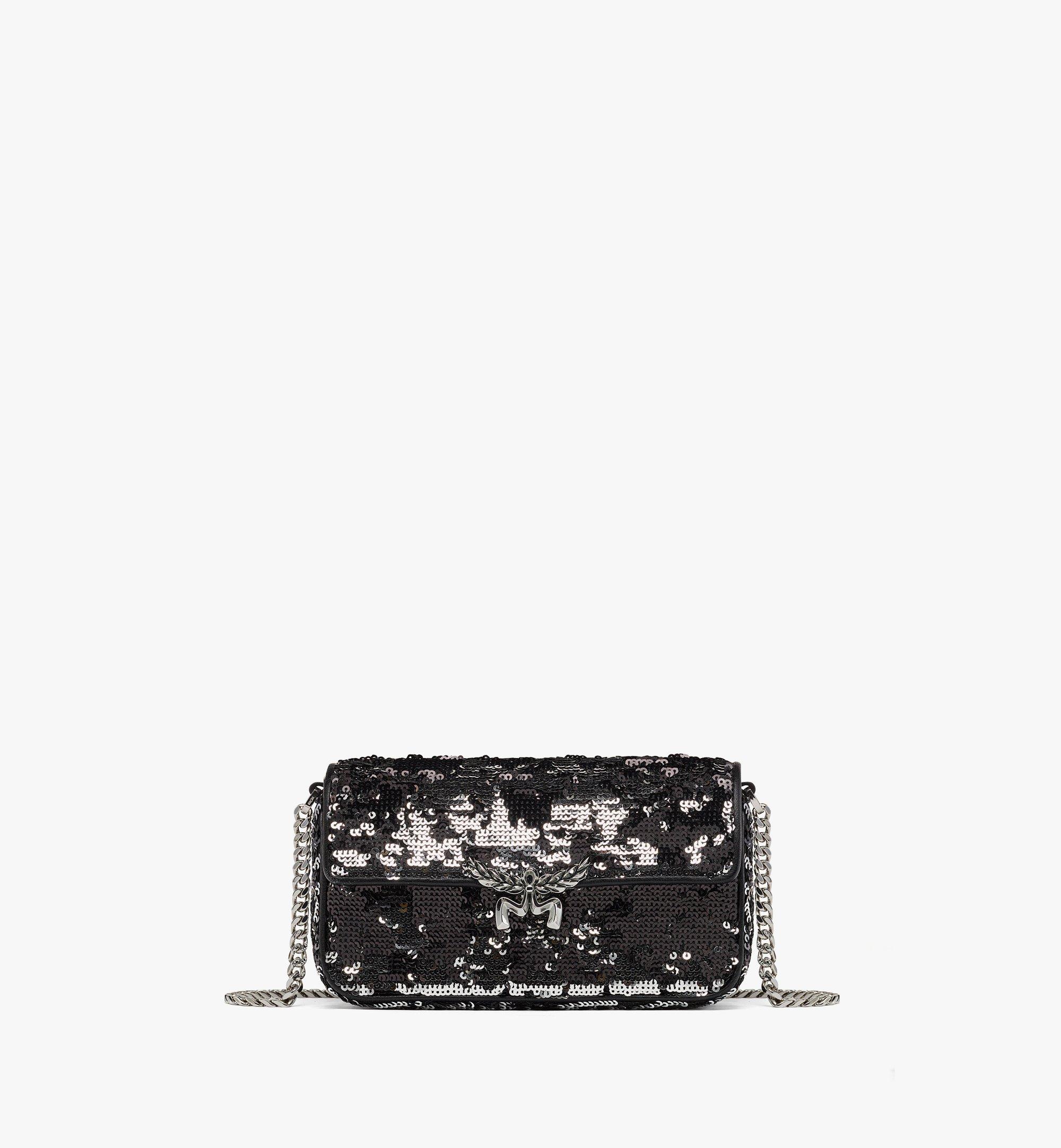 Mini Himmel Sequin Shoulder Bag Silver MCM US