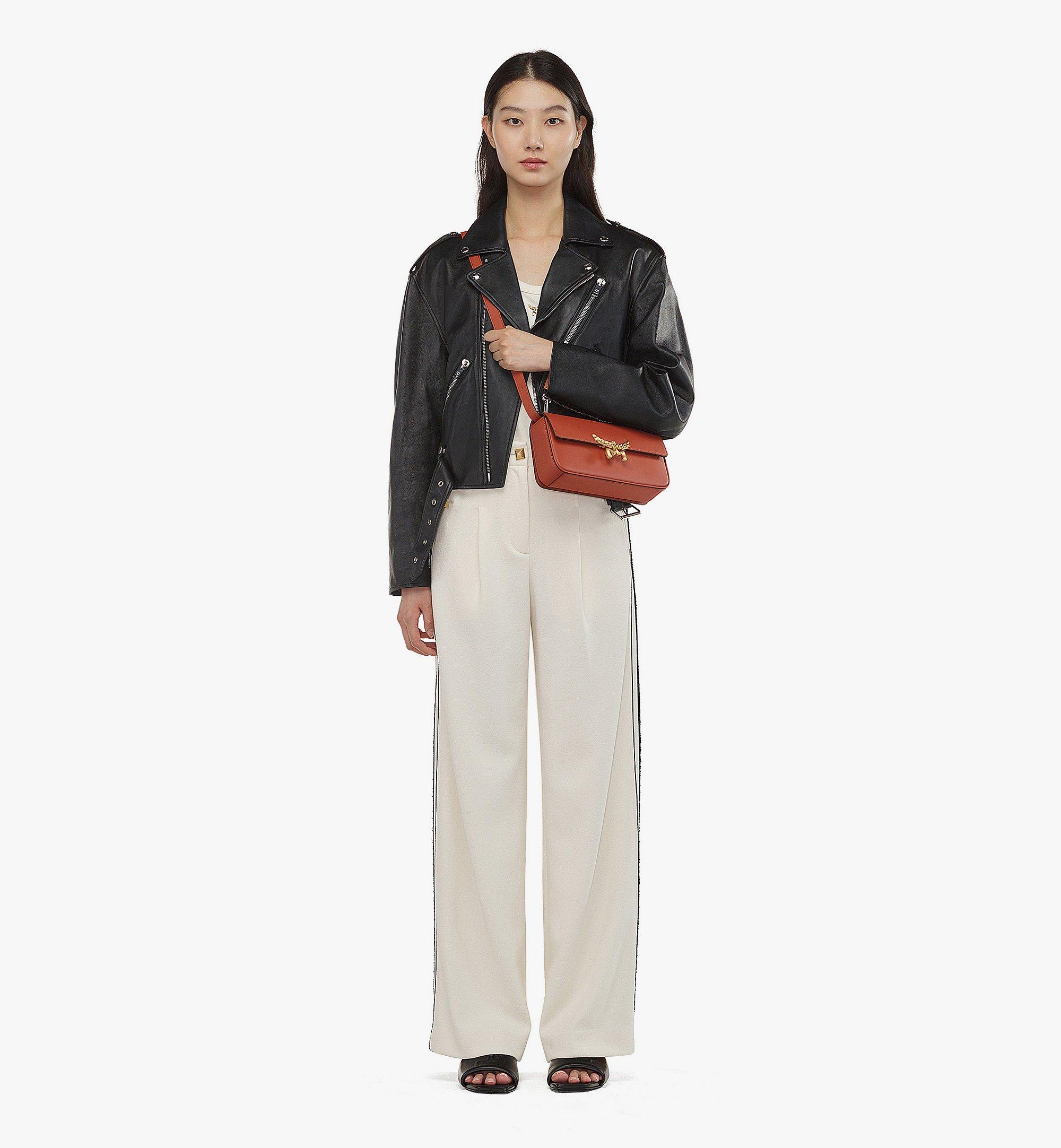 Small Himmel Shoulder Bag in Spanish Calf Leather Brown MCM ®US