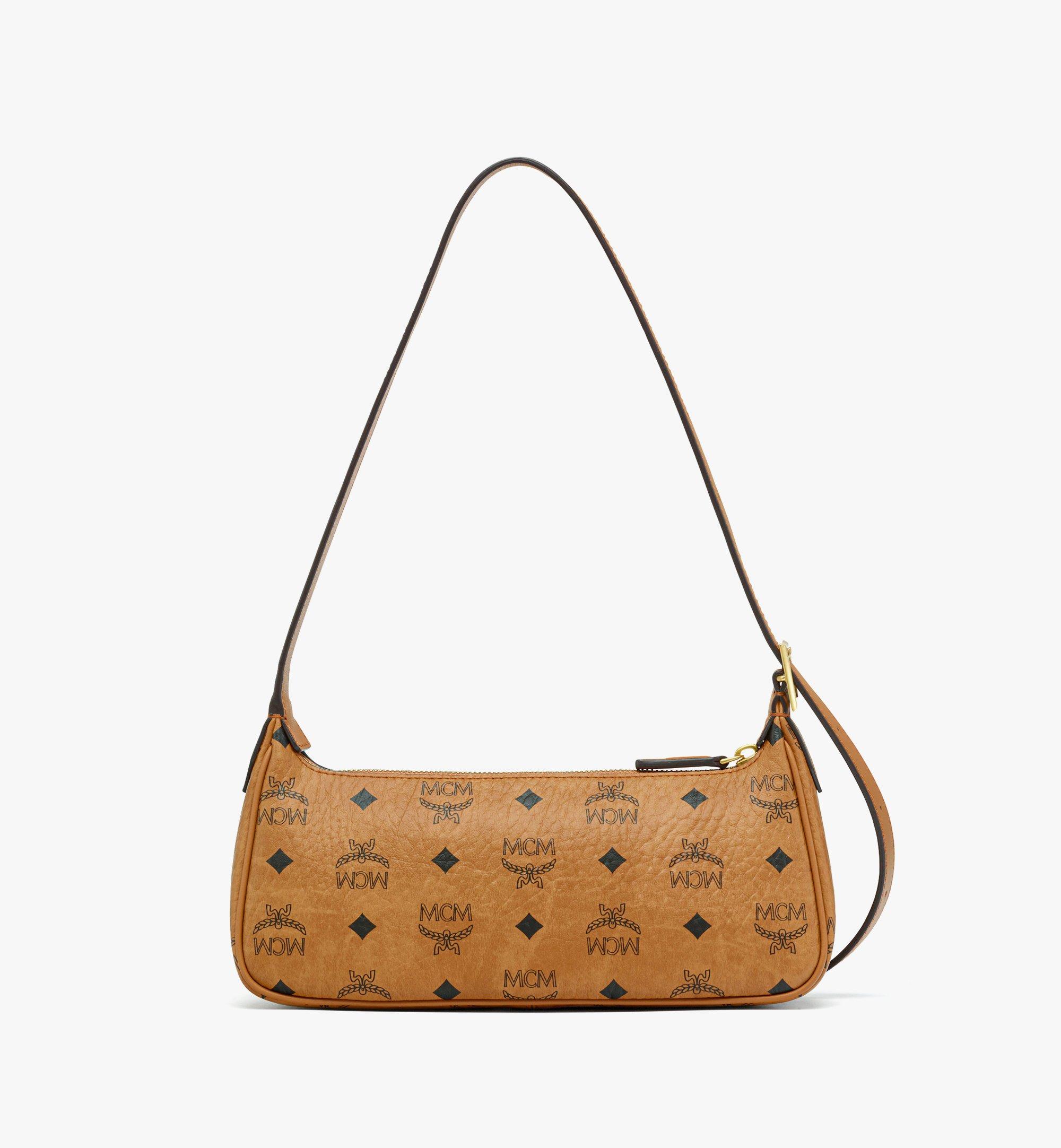 MCM Heritage Satchel Bag In Cognac Visetos in Brown