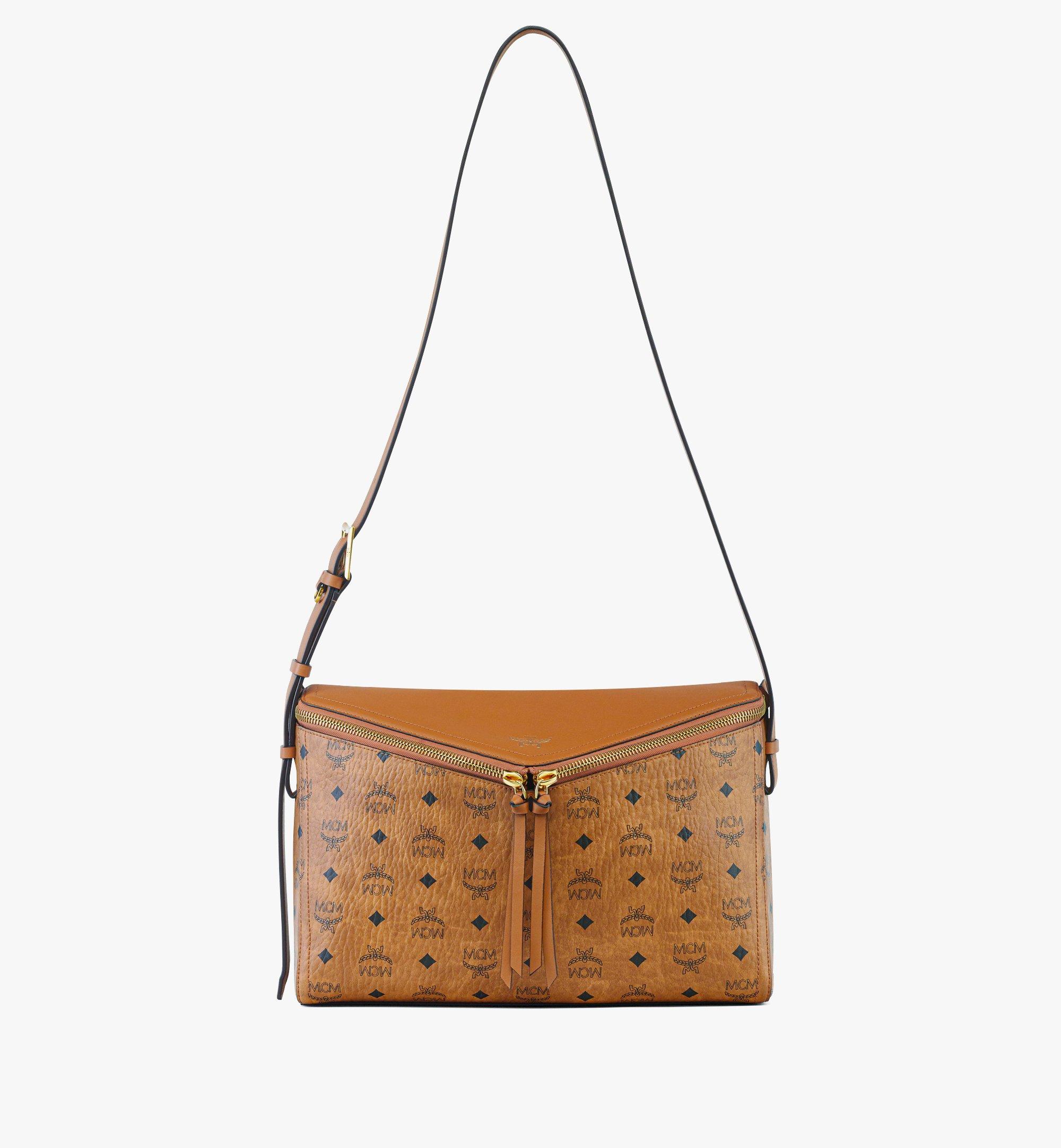 MCM Diamant 3D Shoulder Bag in Visetos Leather Mix Cognac MWSFSAK02CO001 Alternate View 5