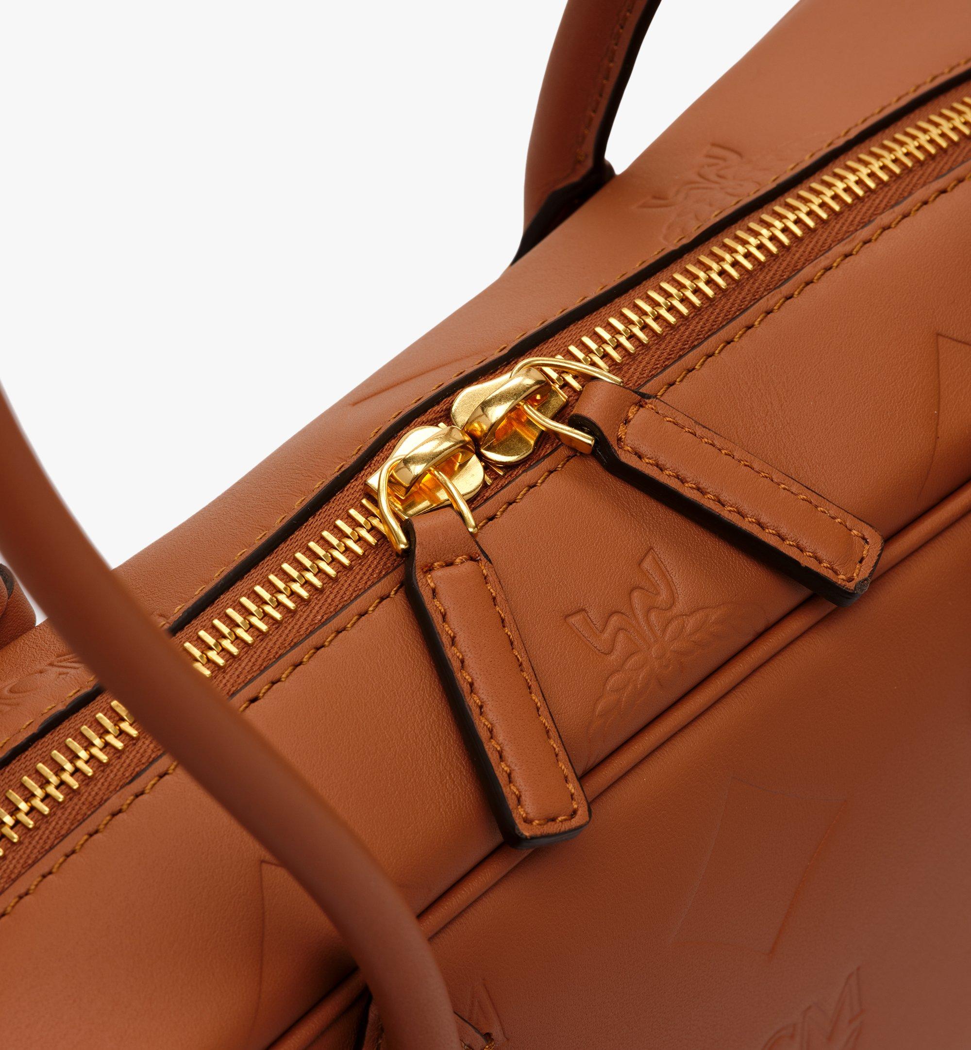 Small Aren East West Shoulder Bag in Maxi Monogram Leather Brown