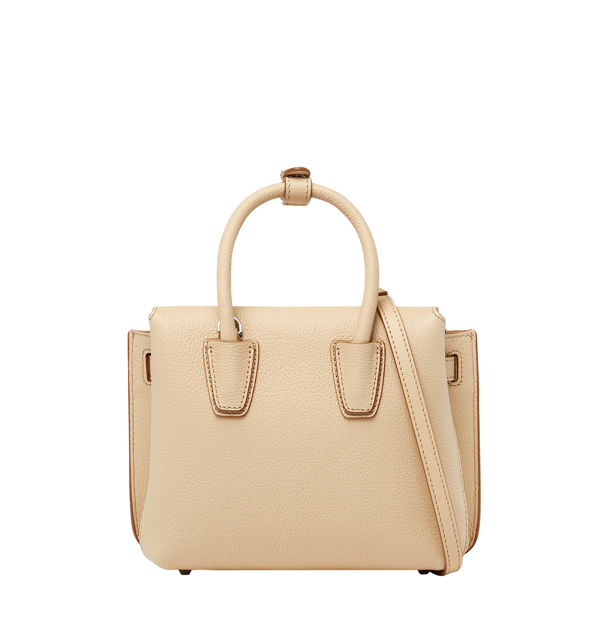 Mini Milla Tote in Grained Leather Beige MCM DE