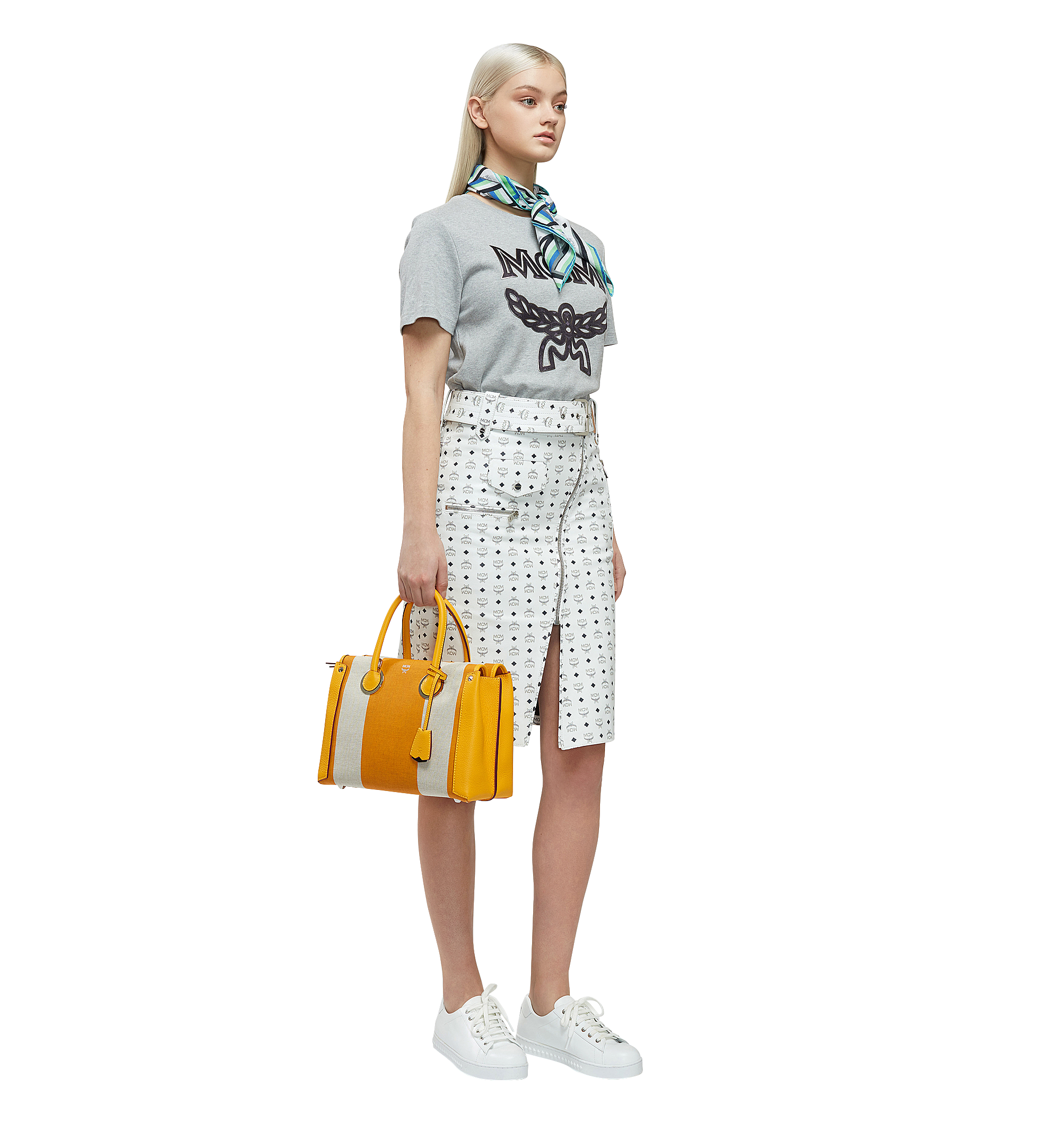 Medium Neo Milla Tote in Canvas Yellow MCM FR