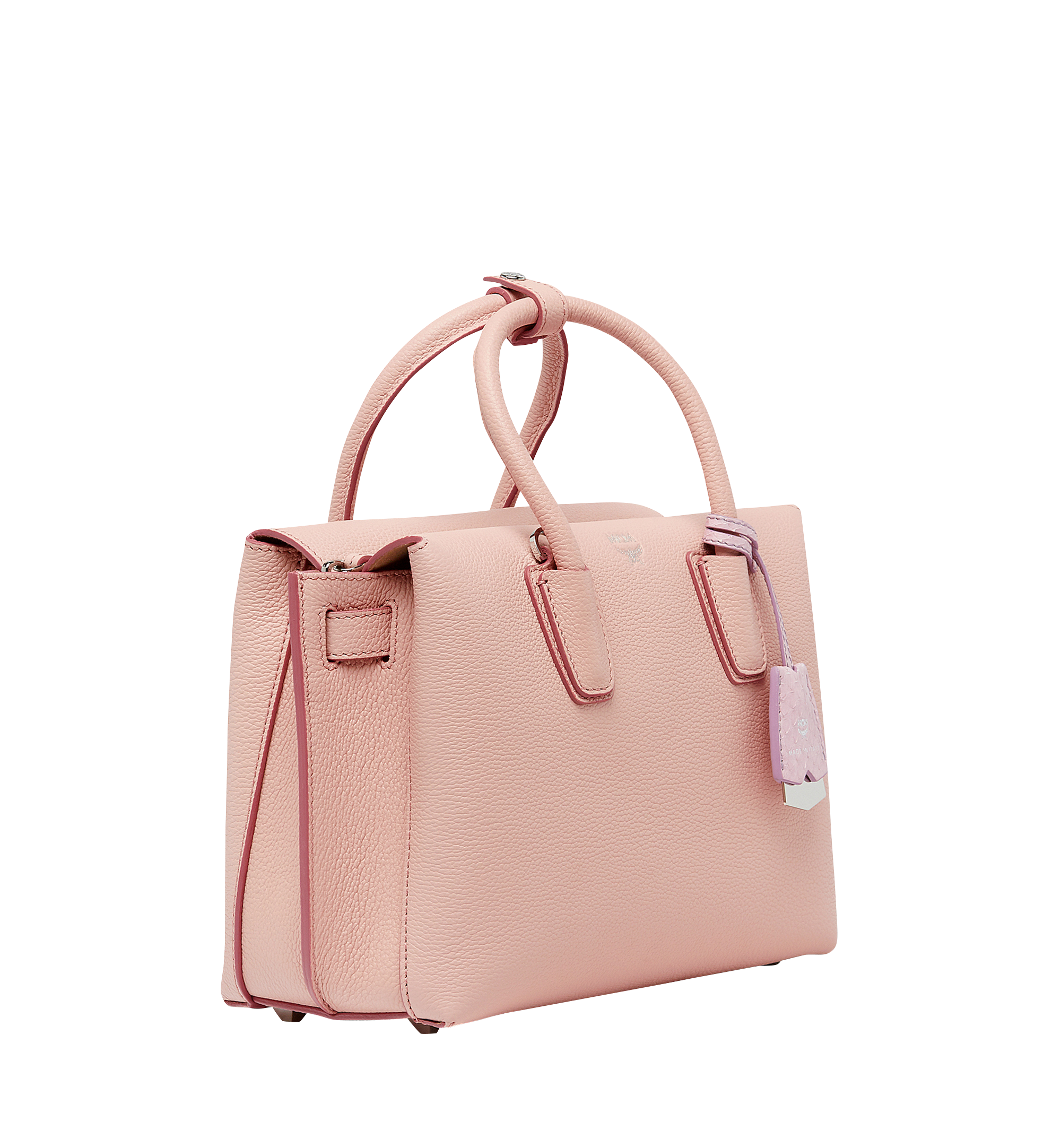 MCM Milla Tote in Grained Leather Pink MWT8SMA93PV001 Alternate View 1
