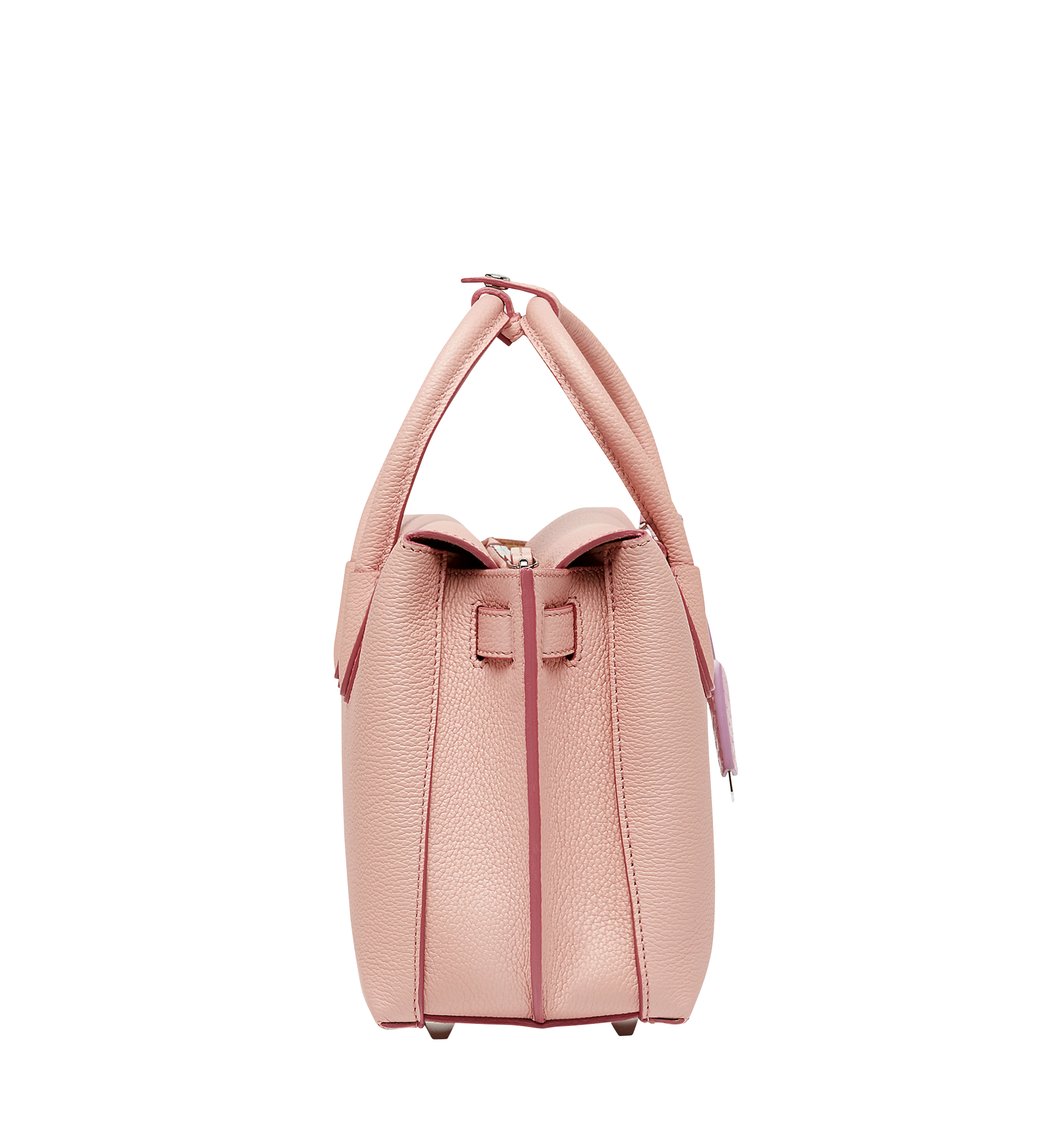 MCM Milla Tote in Grained Leather Pink MWT8SMA93PV001 Alternate View 2