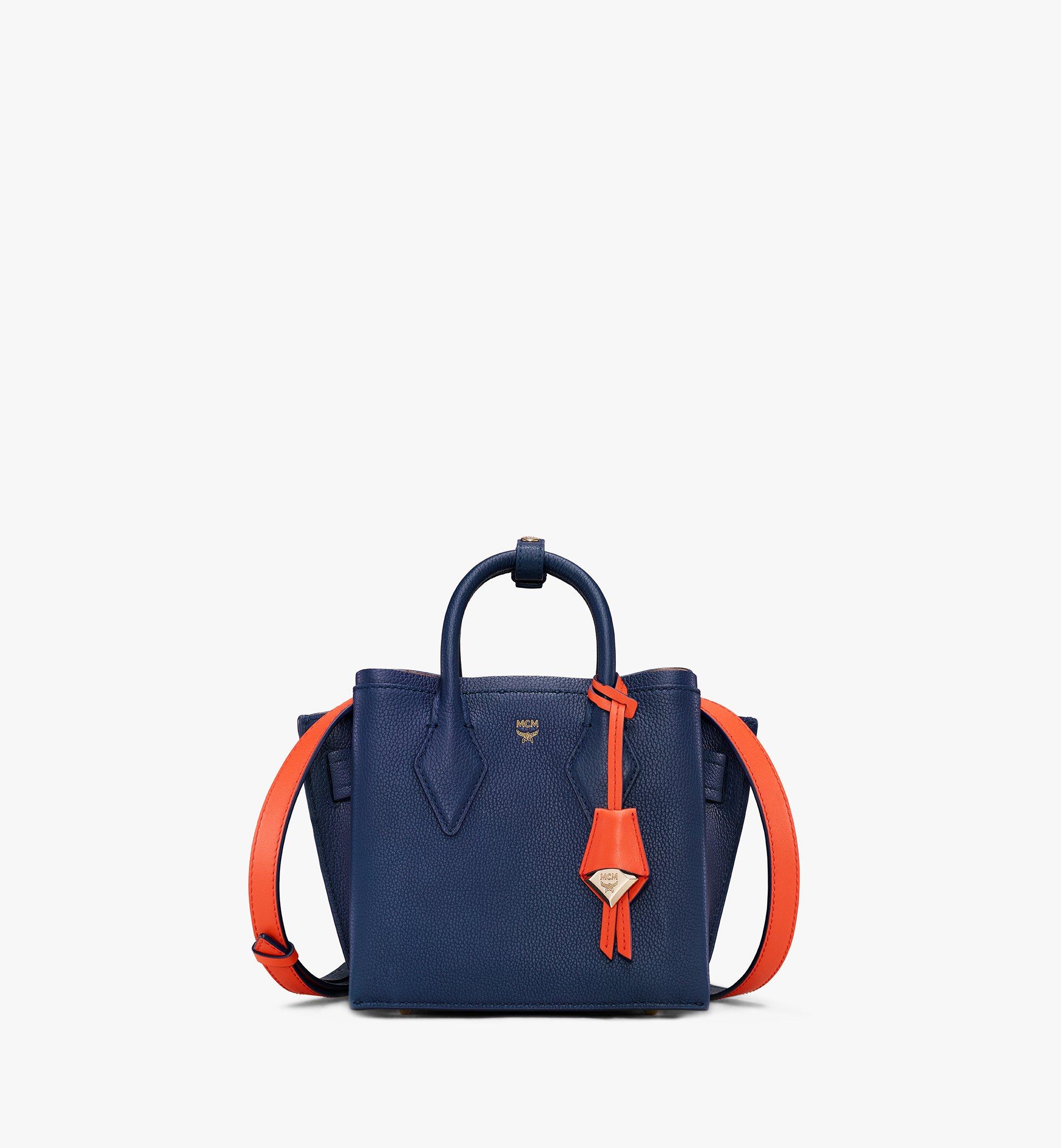 navy blue mcm tote bag