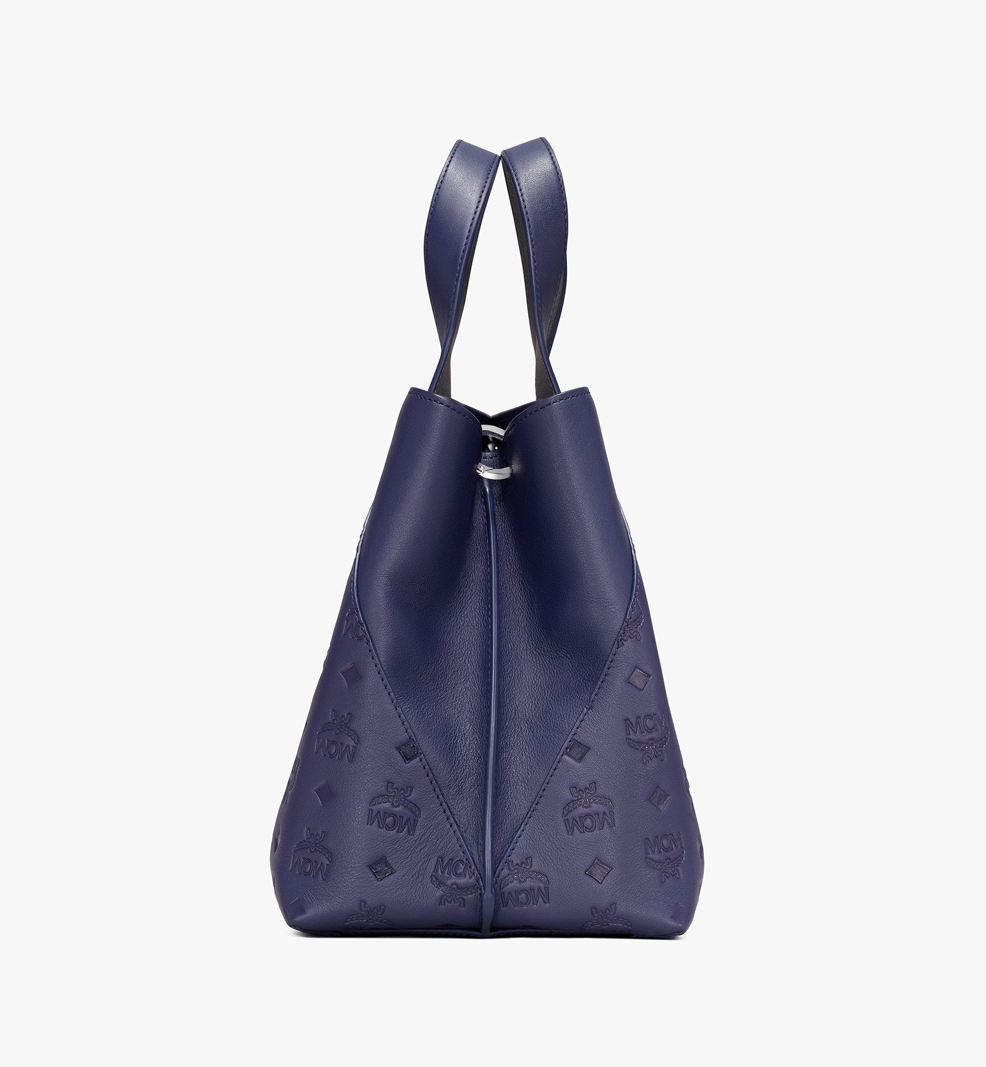 navy blue mcm tote bag