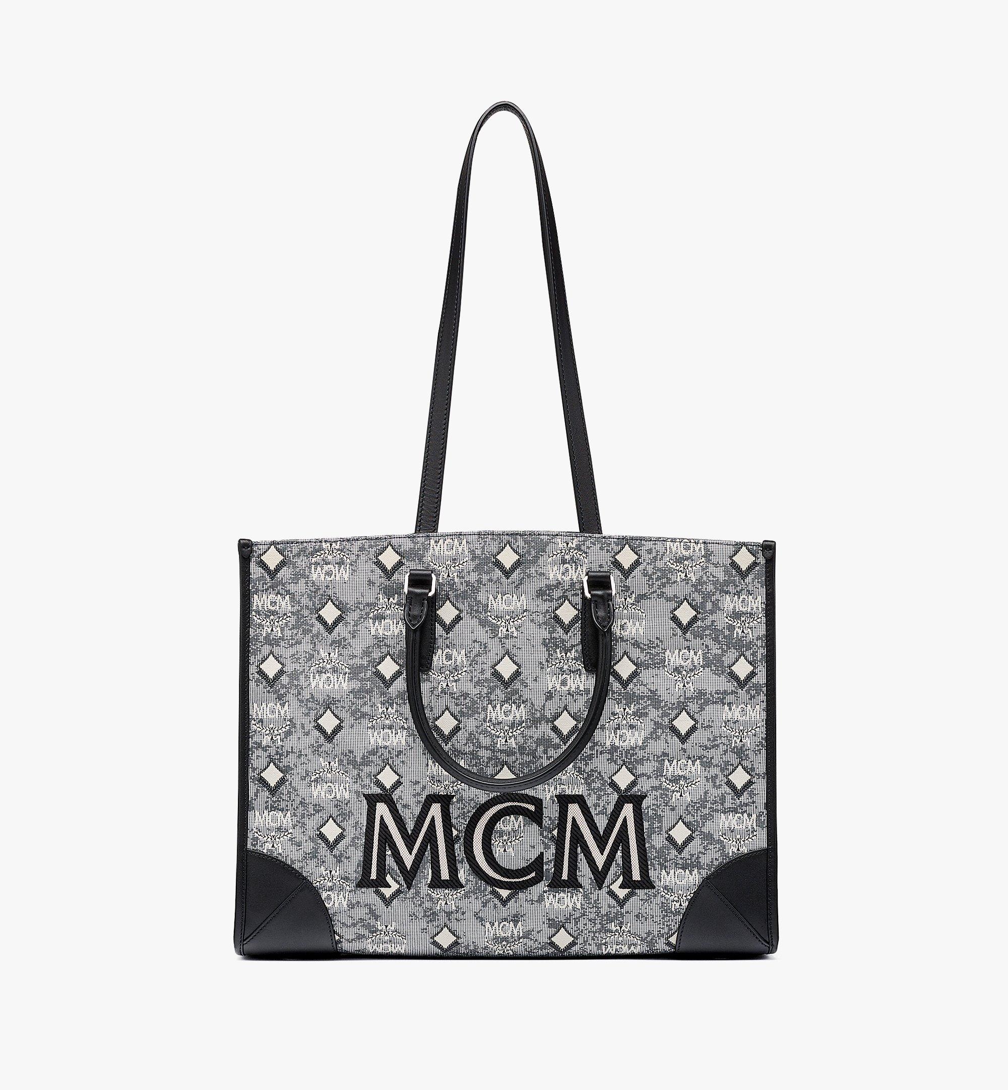 Medium München Tote in Vintage Monogram Jacquard Grey | MCM ®DE