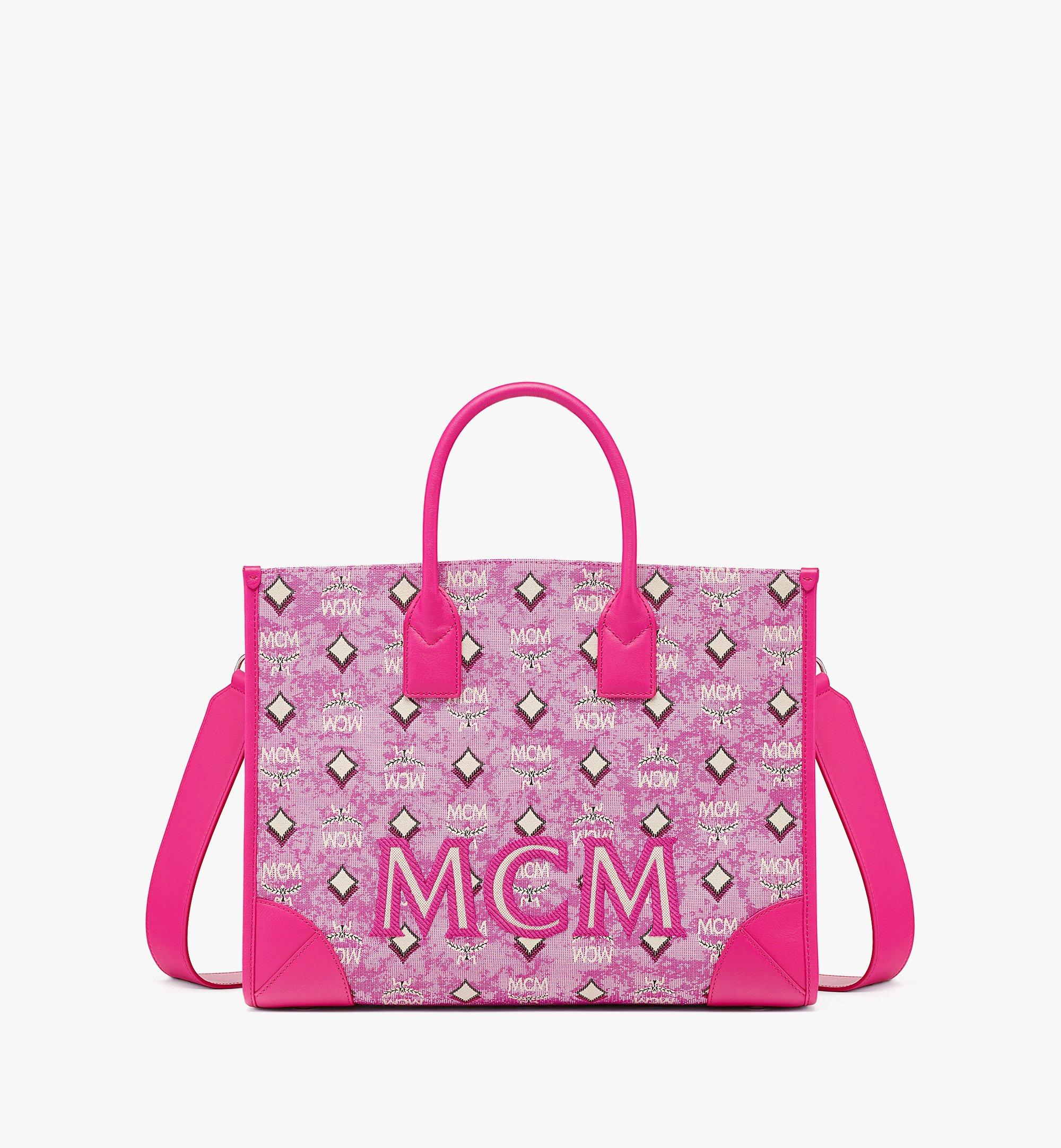 Pink and blue mcm bag sale