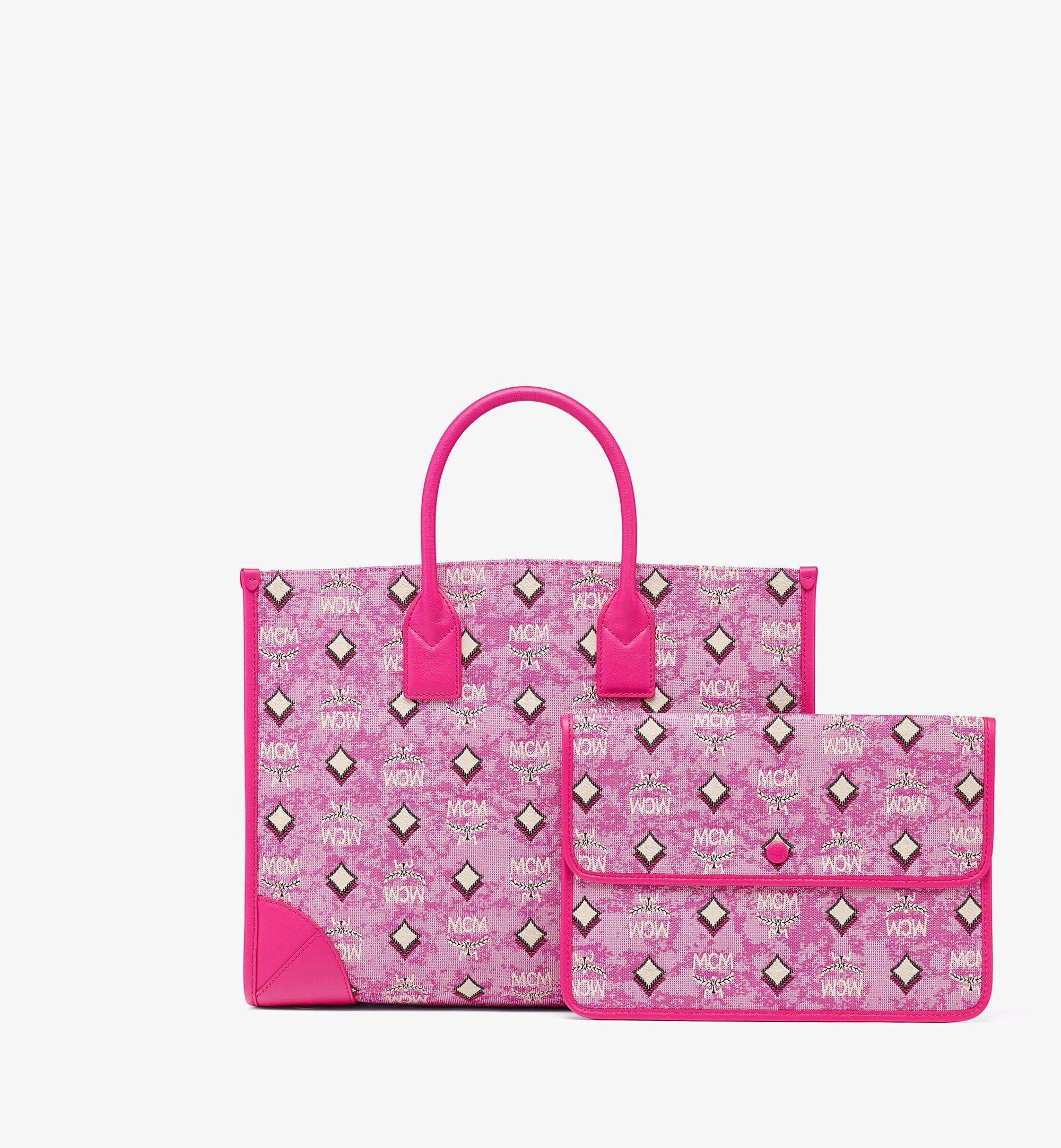 Large München Tote in Vintage Monogram Jacquard Pink | MCM ®CA