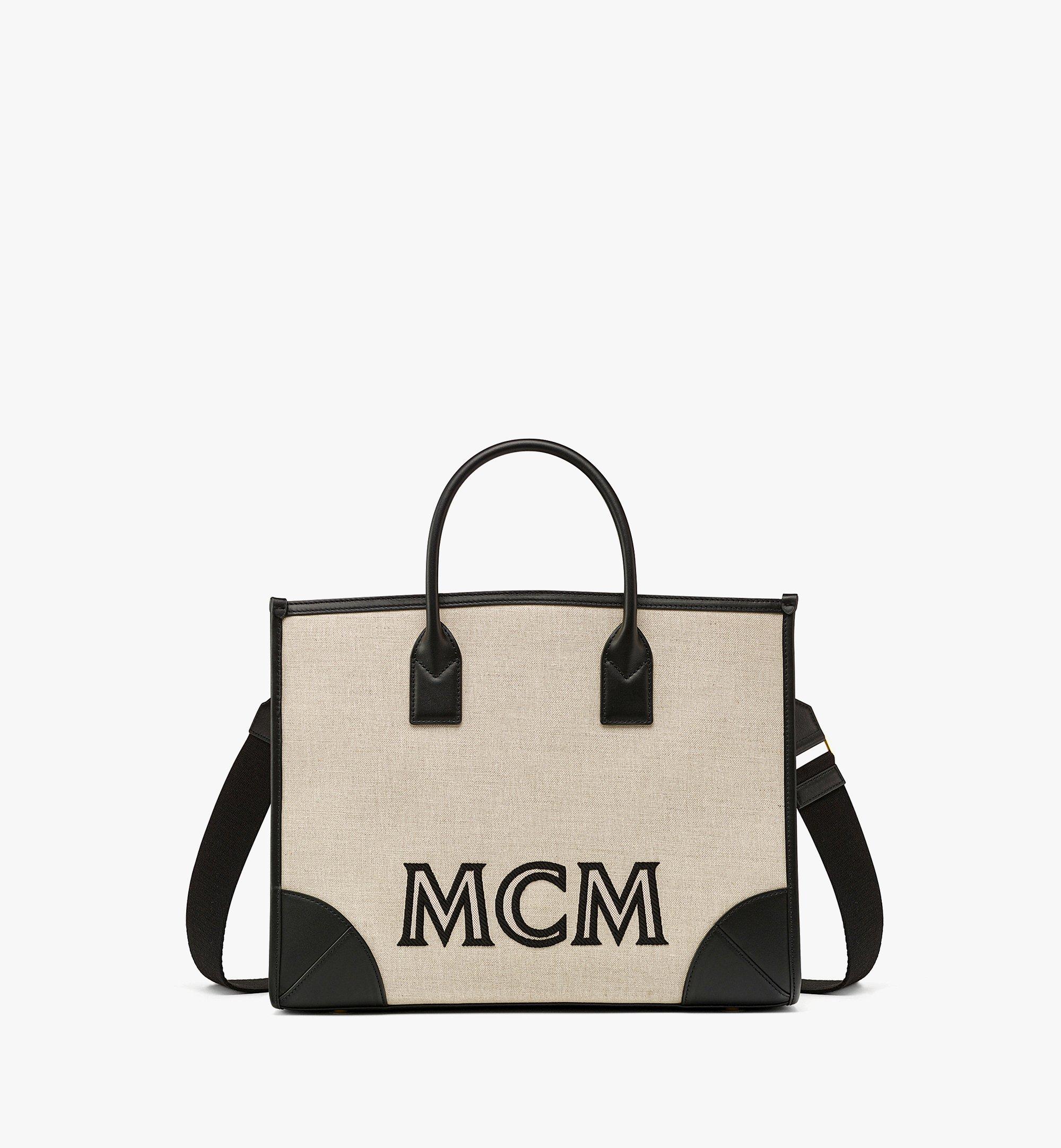 MCM กระเป๋าโท้ท München ทำจากผ้าแคนวาสอิตาลี Black MWTCABO04BK001 มุมมองอื่น 1