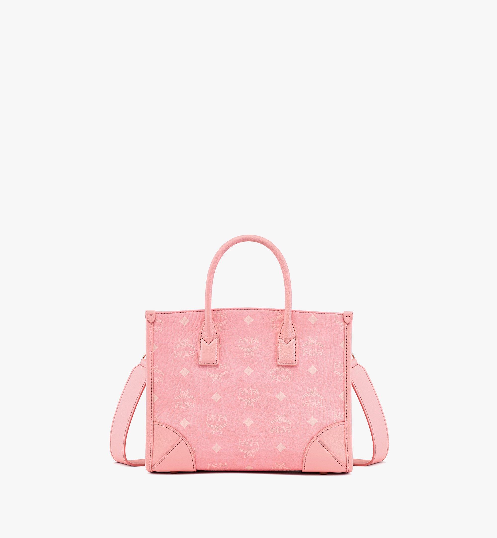 MCM SMALL MUNCHEN TOTE IN VISETOS PINK – Enzo Clothing Store