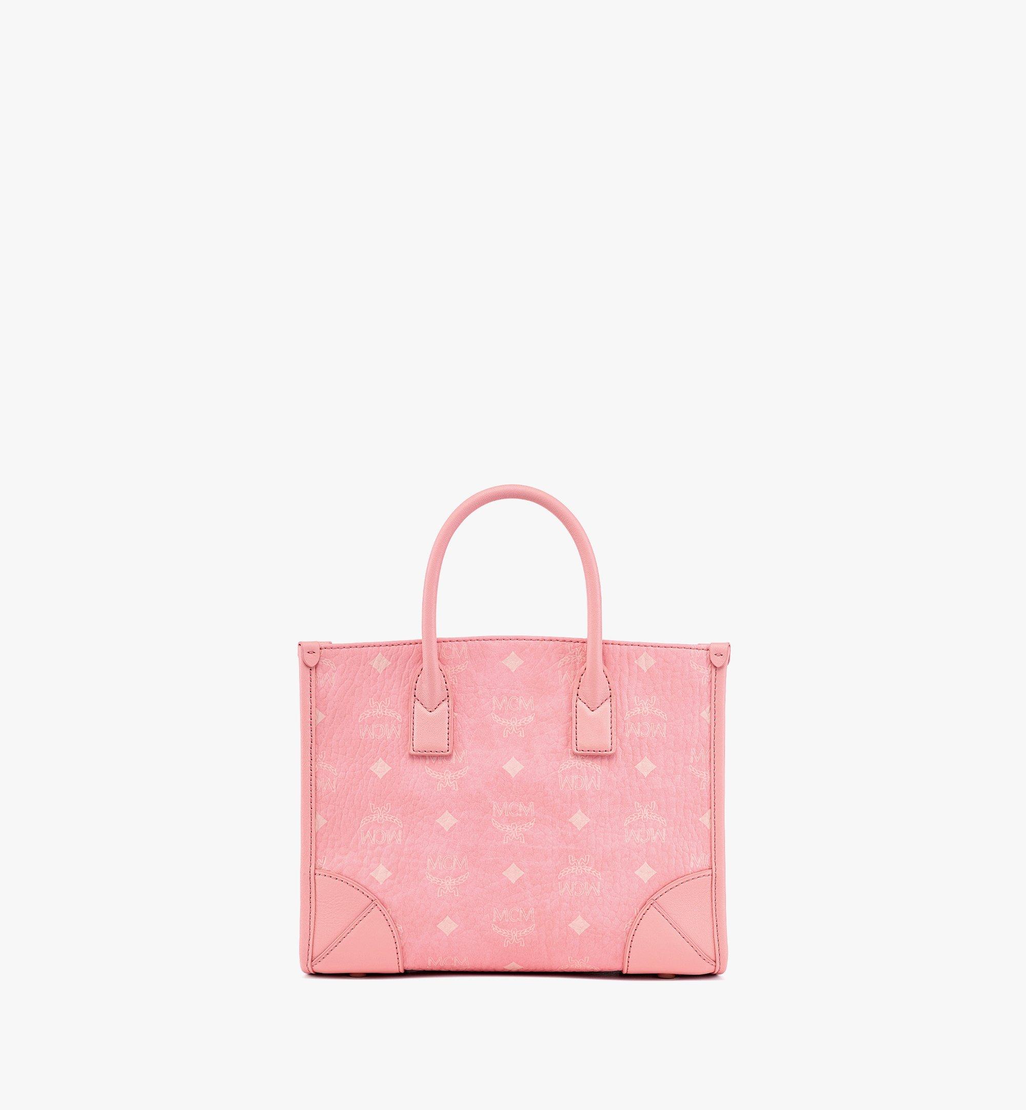 Mcm Small Munchen Visetos Tote in Bloosom Pink