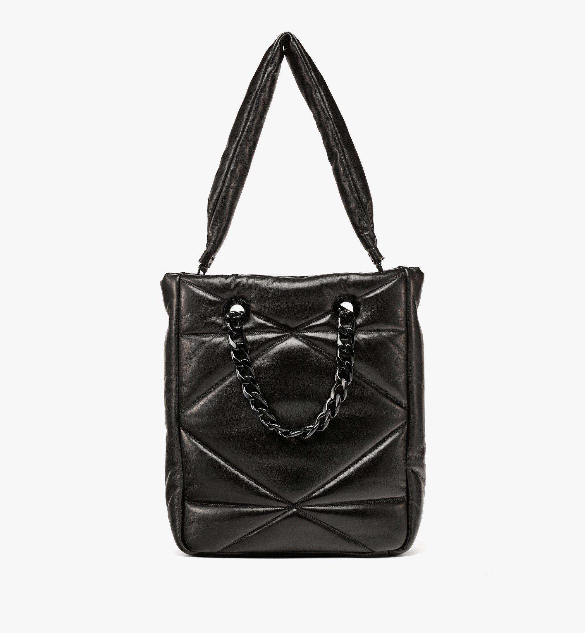MCM Travia Tote in Cloud Quilted Leather Black MWTCALM01BK001 Alternate View 3