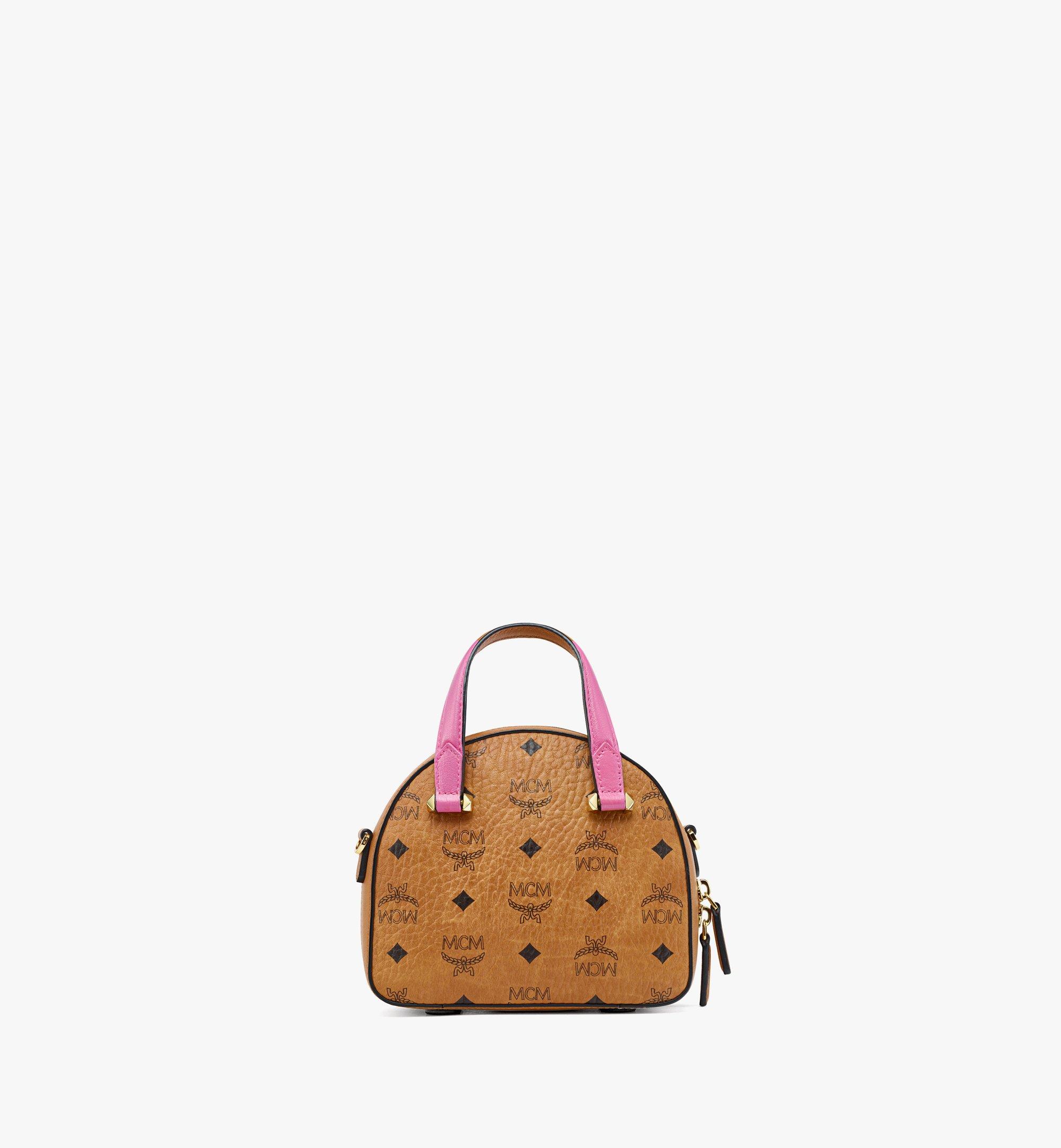 MCM Fun & Joy Upcycling Project Half Moon Tote in Studded Visetos Cognac MWTCAUP17CO001 Alternate View 3
