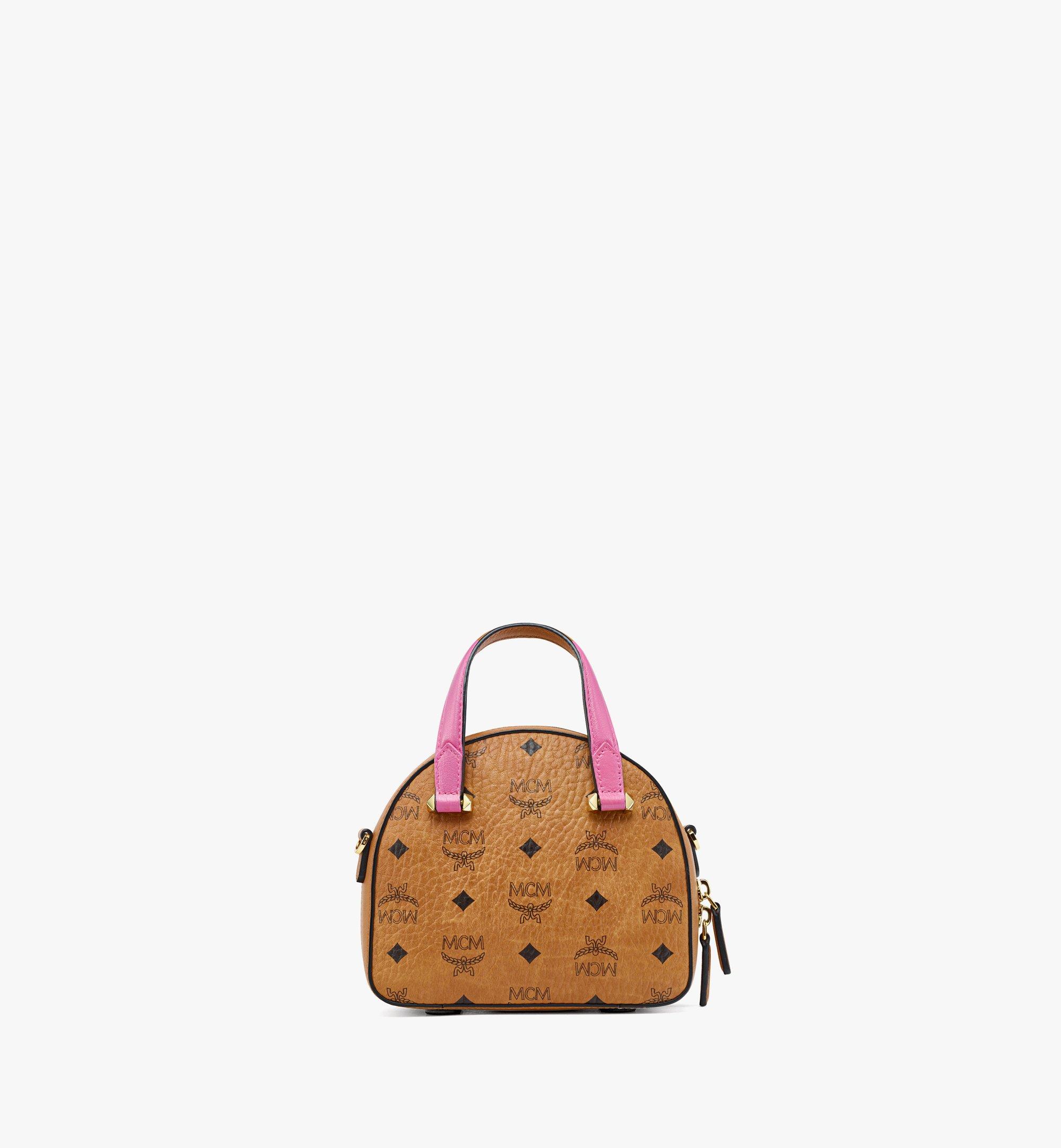 MCM Fun & Joy Visetos铆钉半月形手提包 Cognac MWTCAUP17CO001 更多视角 3