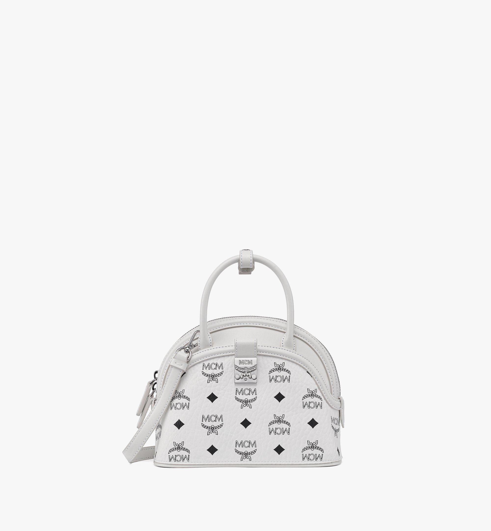 MCM, Bags, Mcm White Visetos Leather Tote Bag