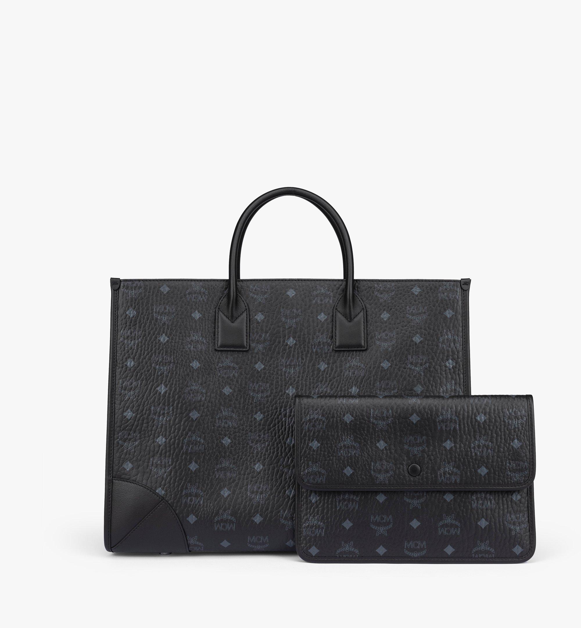 Mcm black shopper bag sale