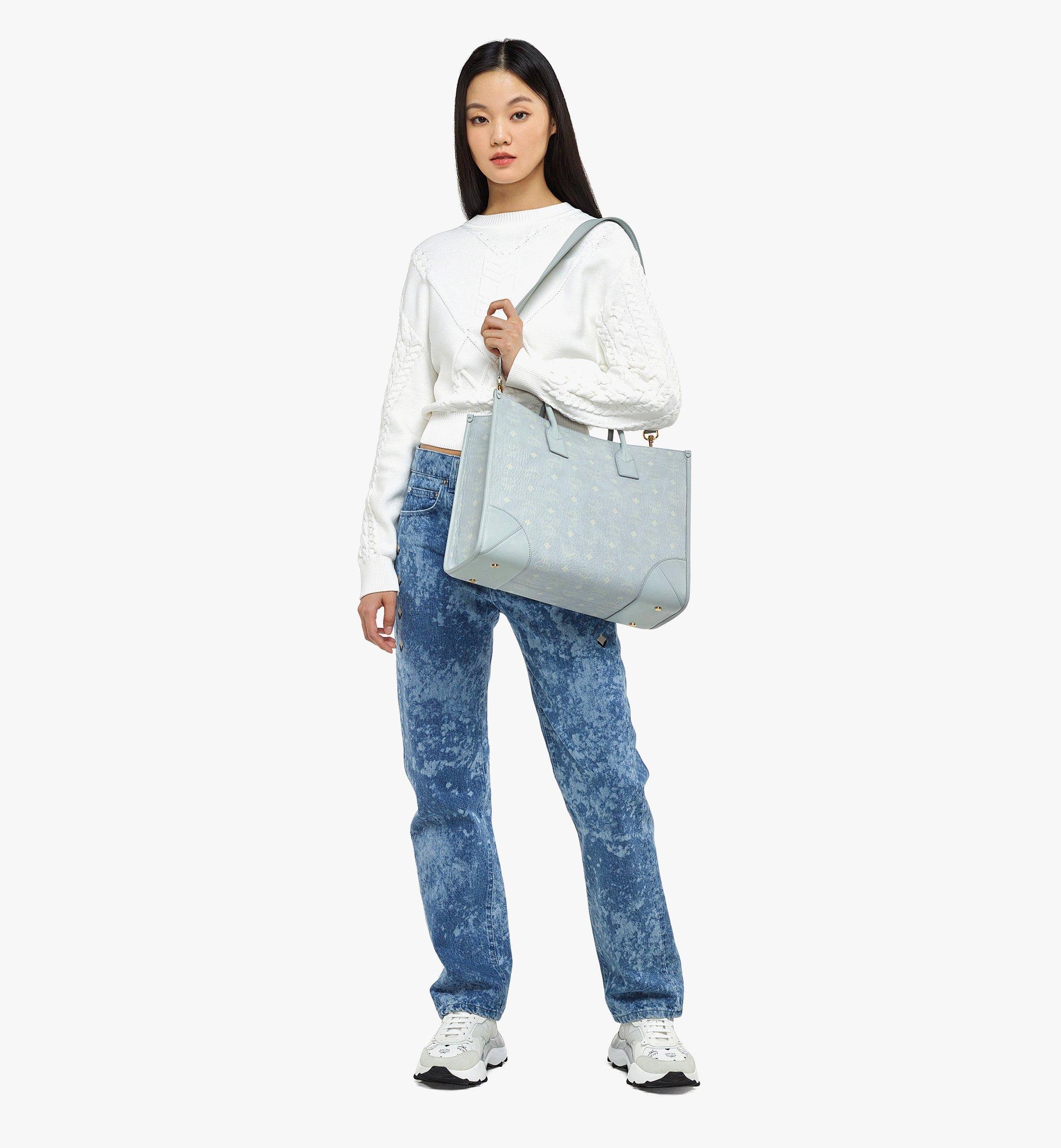 MCM Small Munchen Denim Tote Bag - Farfetch