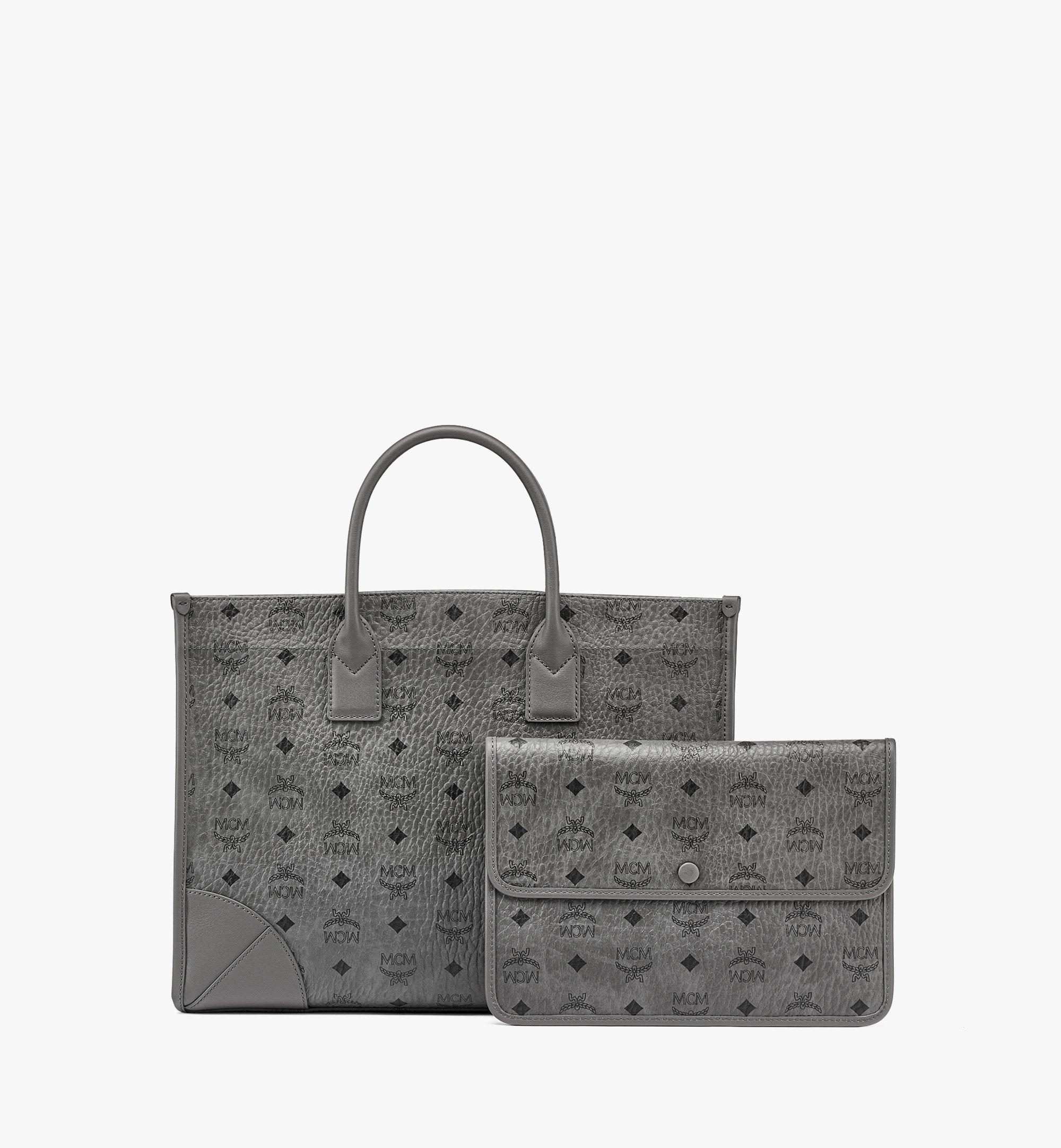 grey mcm bag