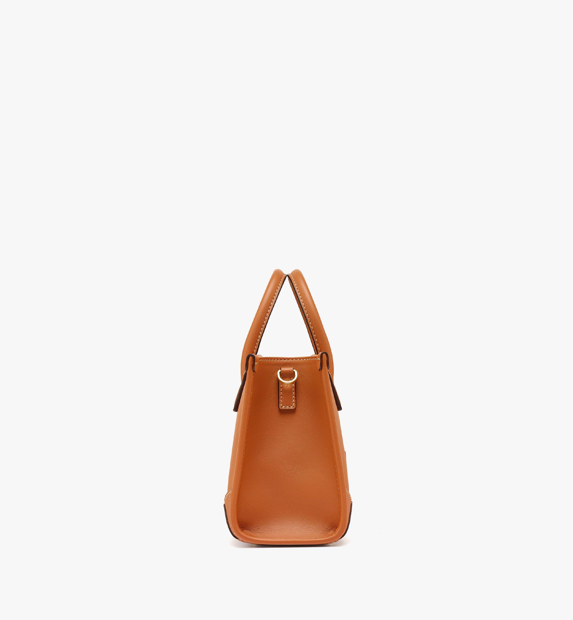 Mcm Mini München Tote In Spanish Calf Leather In Summer Gray