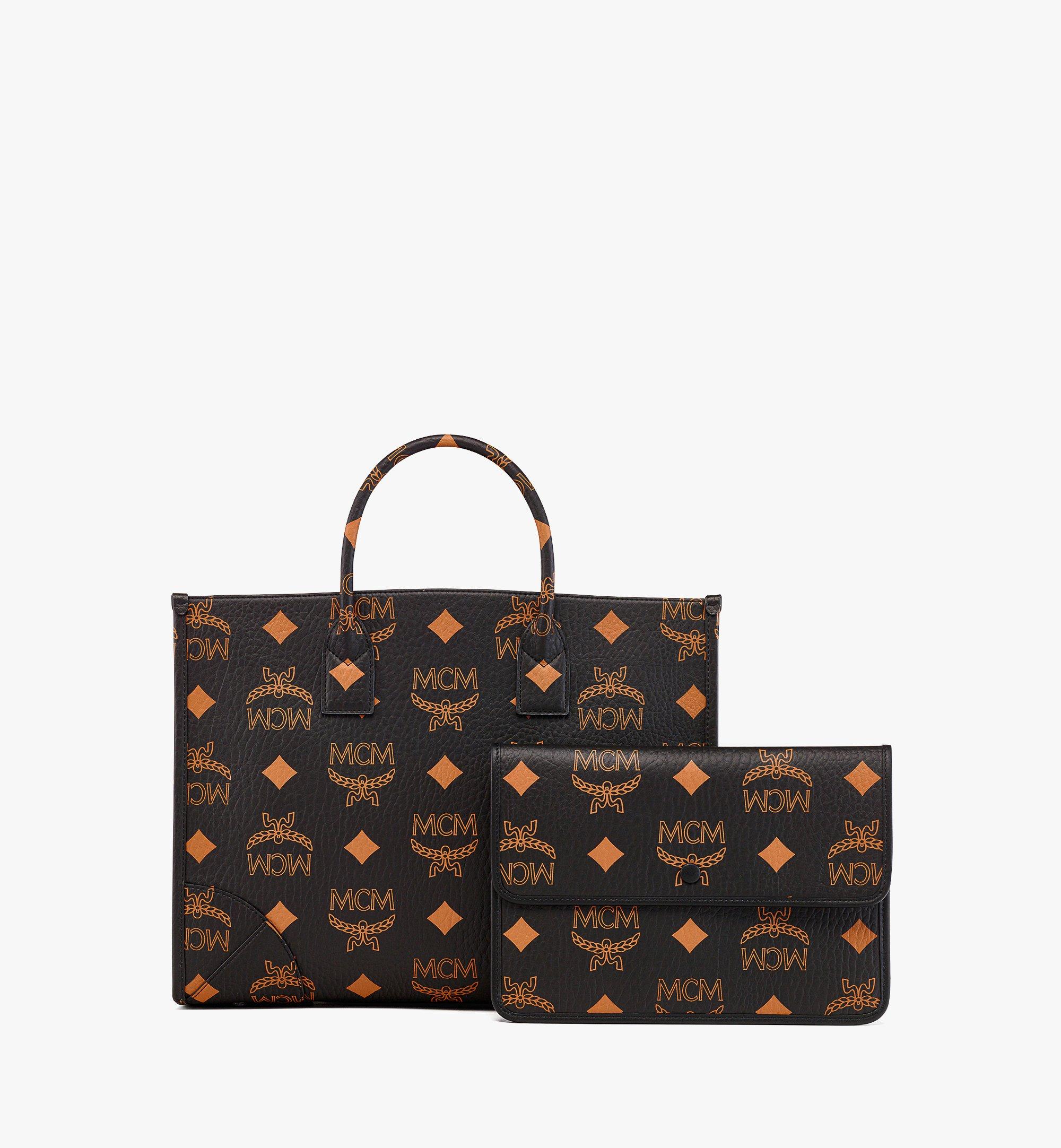 Black best sale mcm tote