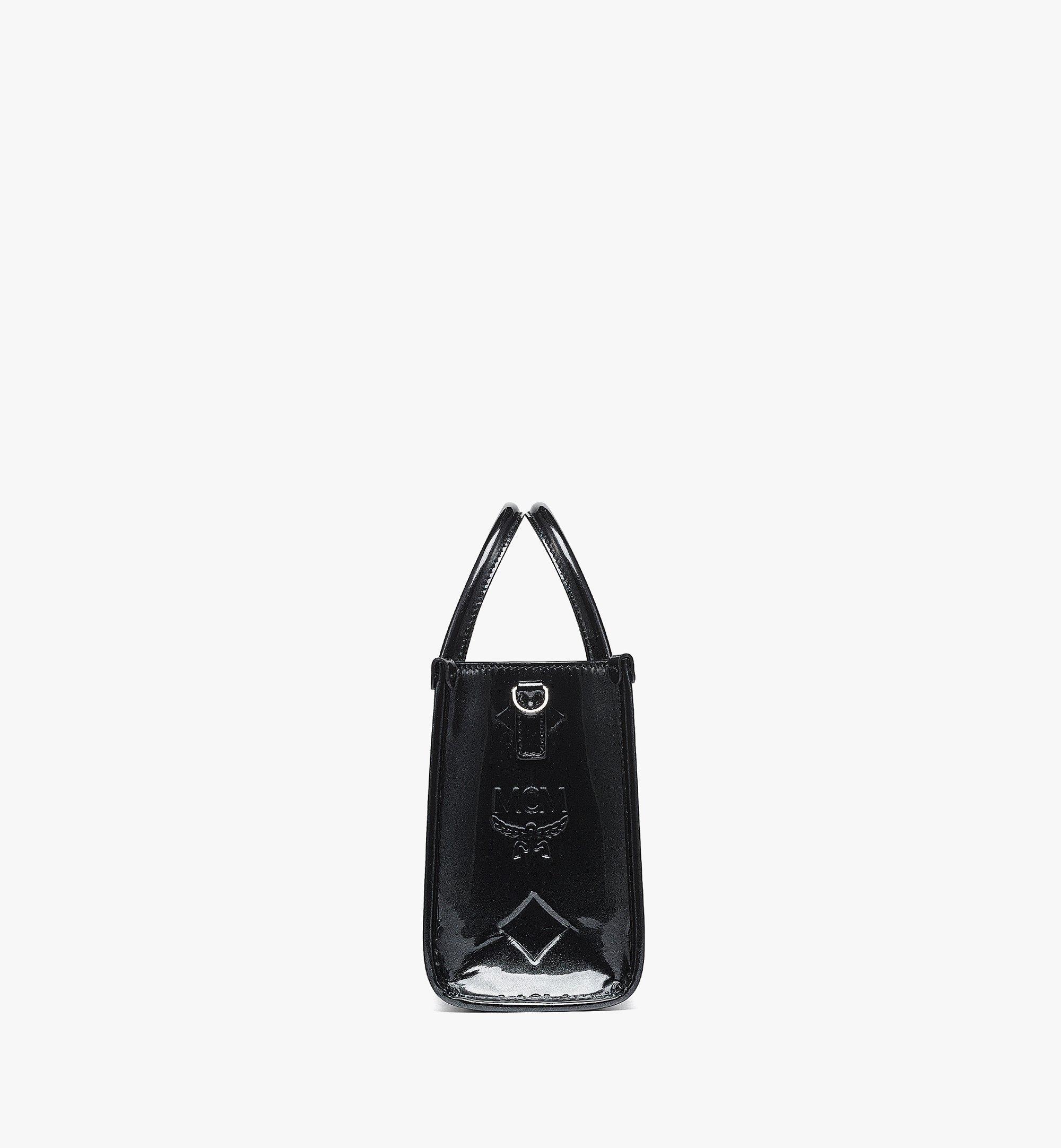 Mini München Tote in Maxi Patent Leather Black | MCM ®TH