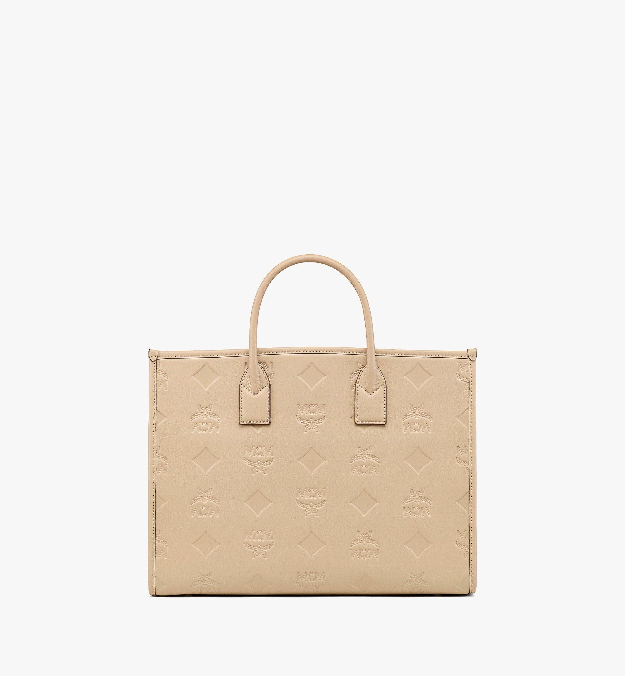 MCM München トートバッグ - マキシモノグラムレザー Beige MWTDABO14I7001 ほかの角度から見る 3